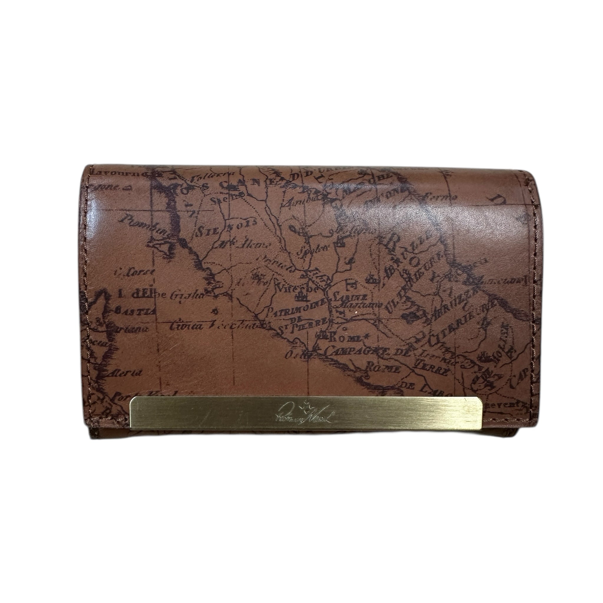 Patricia Nash Oliveri Map Brown Leather Wallet