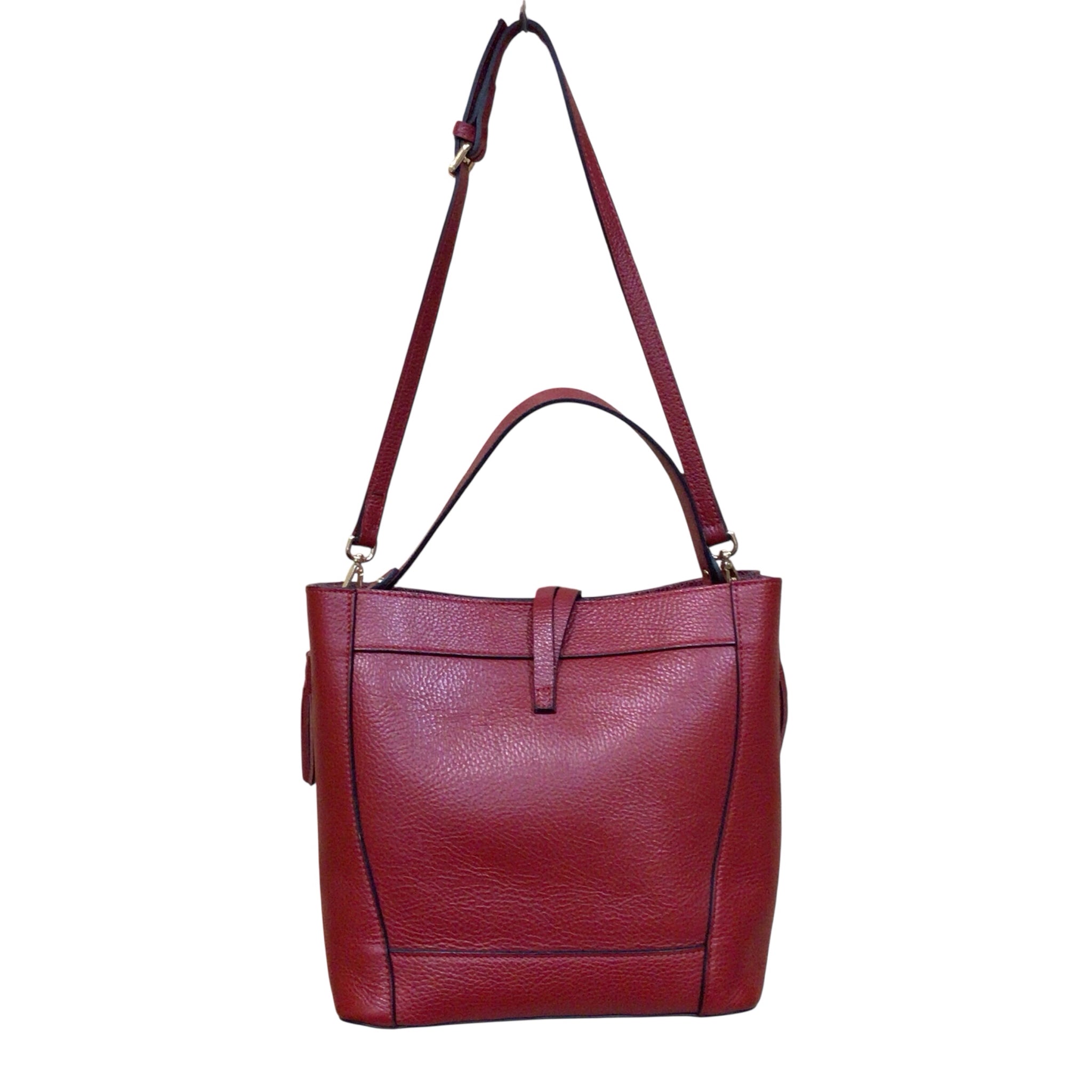 Mario Valentino "Callie" Red Italian Pebbled Leather Shoulder Crossbody Bag