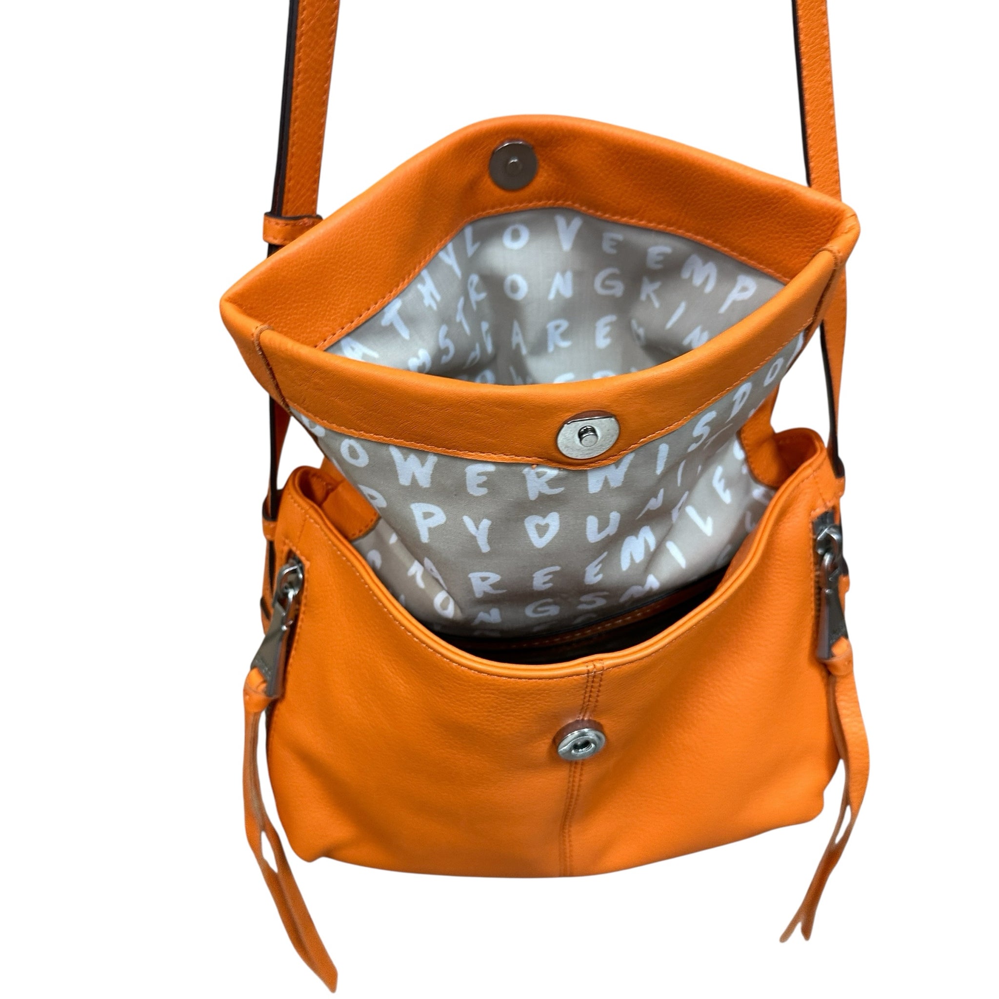 Aimee Kestenberg "Bali" Orange Leather Crossbody Bag