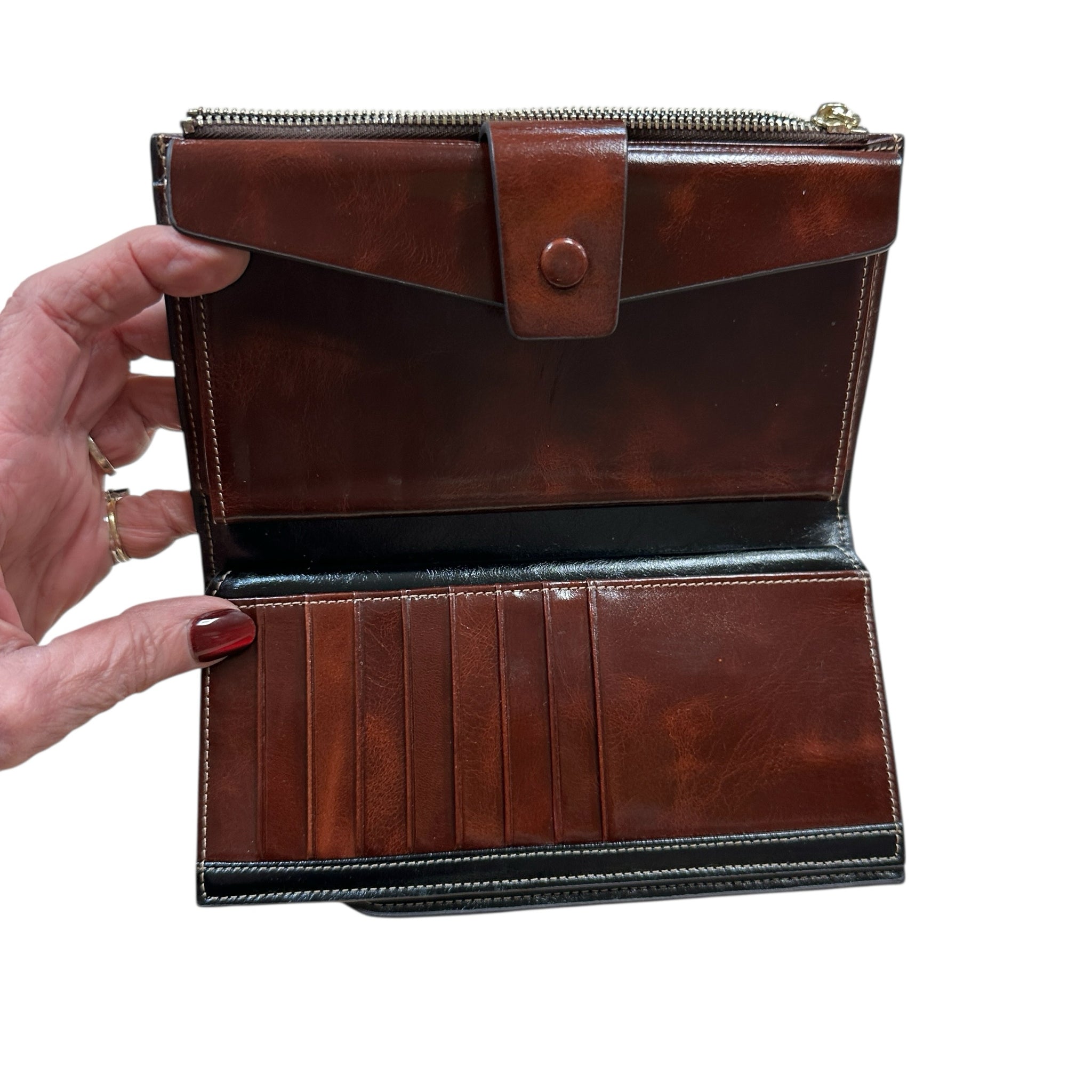 Itslife Women's RFID Blocking Large Capacity Luxury Wax Genuine Leather Wallet