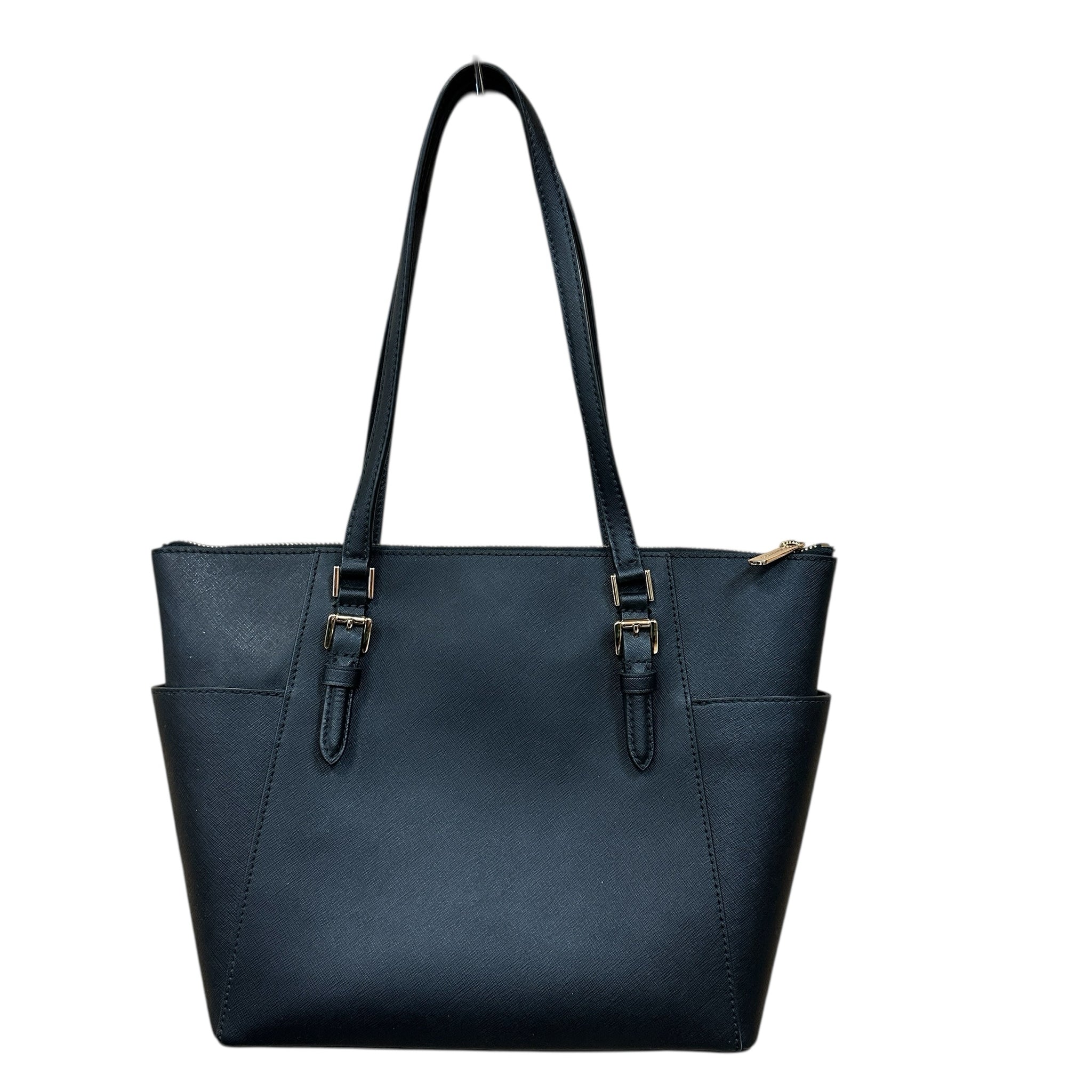 Michael Kors "Charlotte" Black Leather Tote Bag