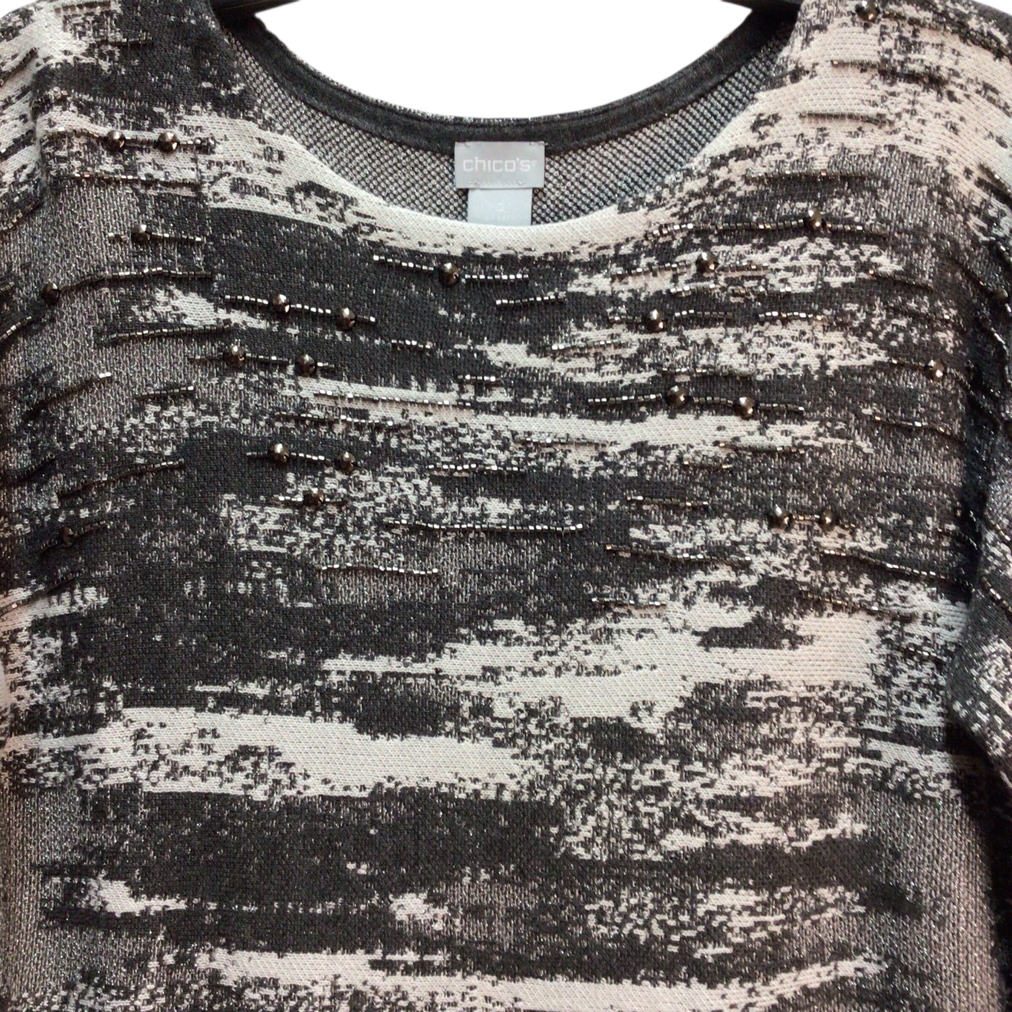 Chico's Gray Long Sleeve Top Size Small