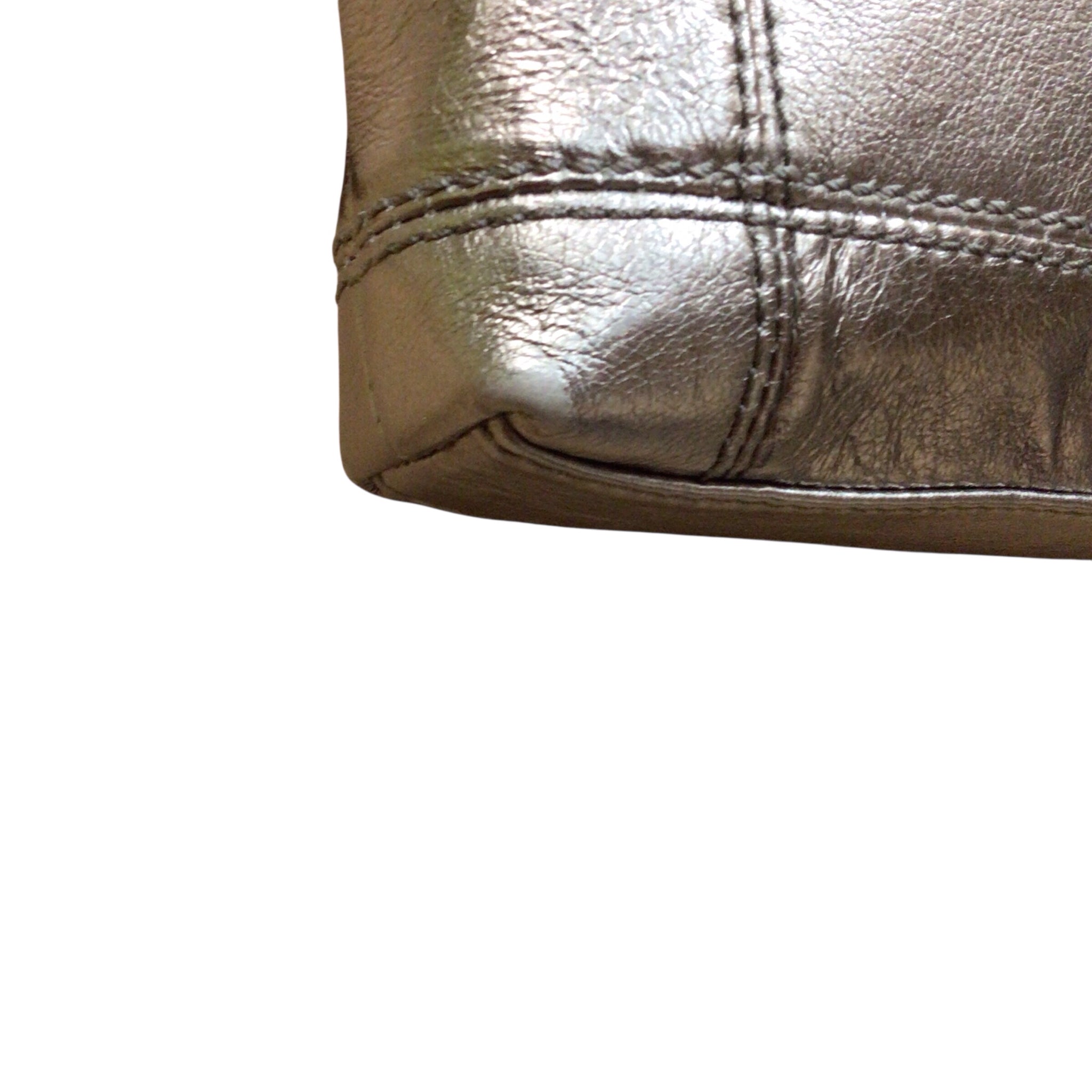 The Sak Metallic Champagne Leather Crossbody Shoulder Bag
