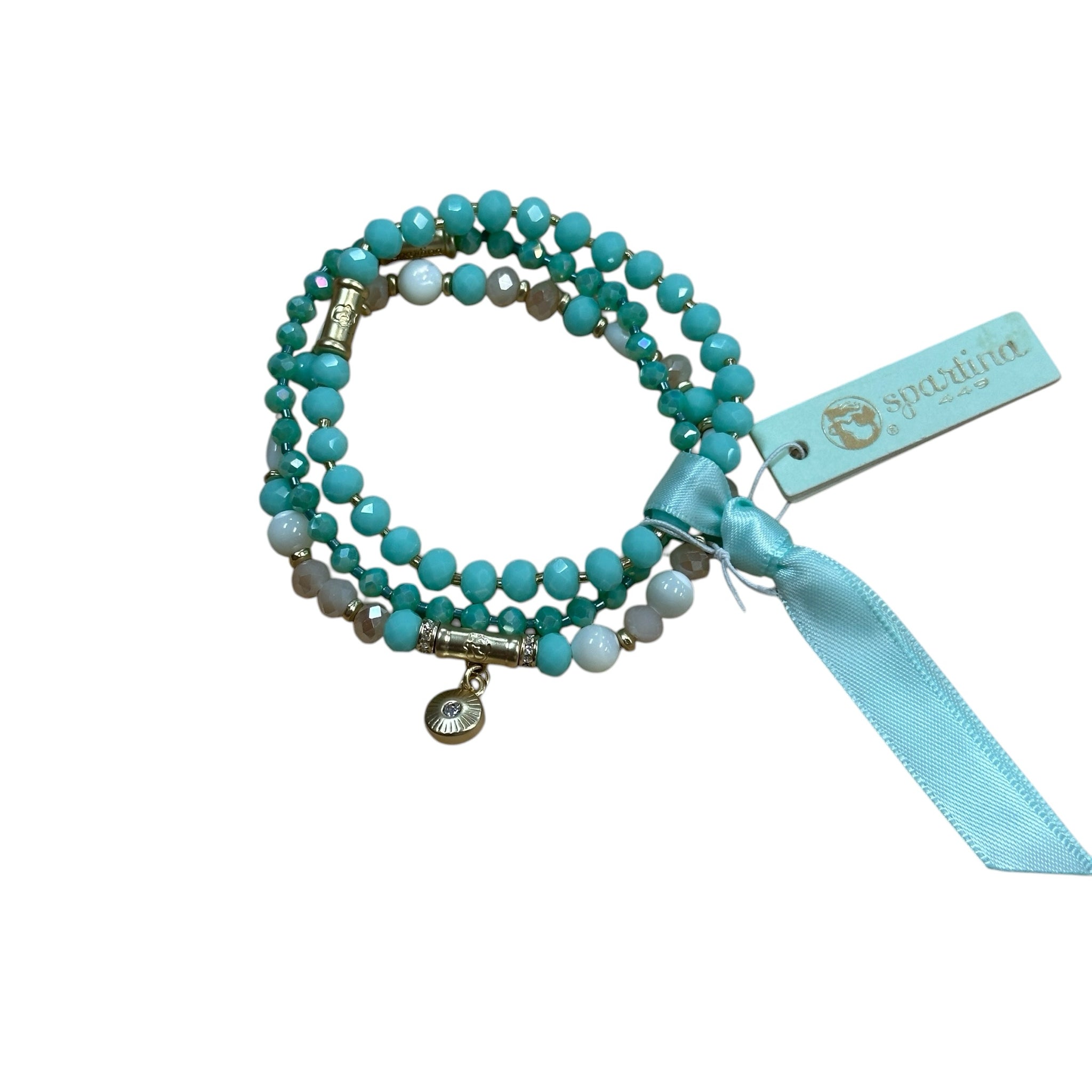 Spartina 449 Sparkle Stretch Bracelet Stack Sea Foam