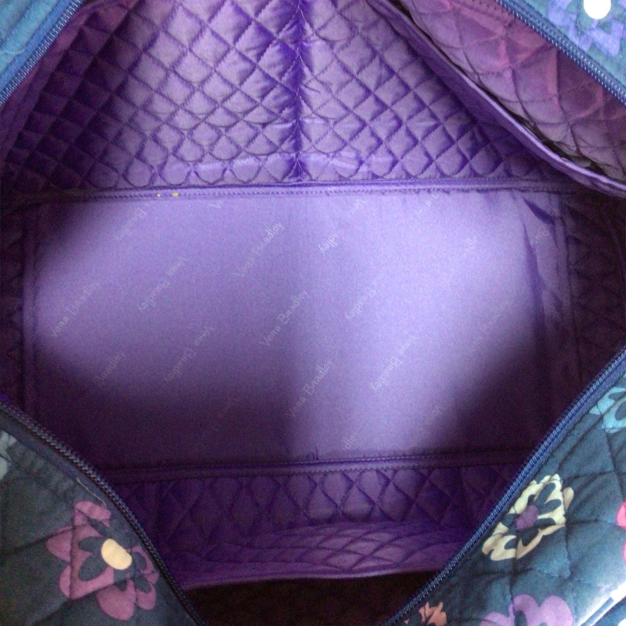 Vera Bradley Blue "Ellie Flowers" Weekender Travel Bag