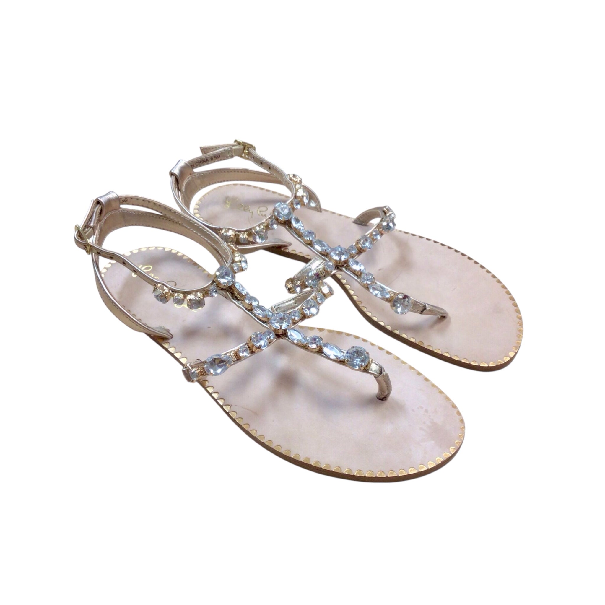 Lilly Pulitzer Abbi Leather Studded Sandals Size 6.5