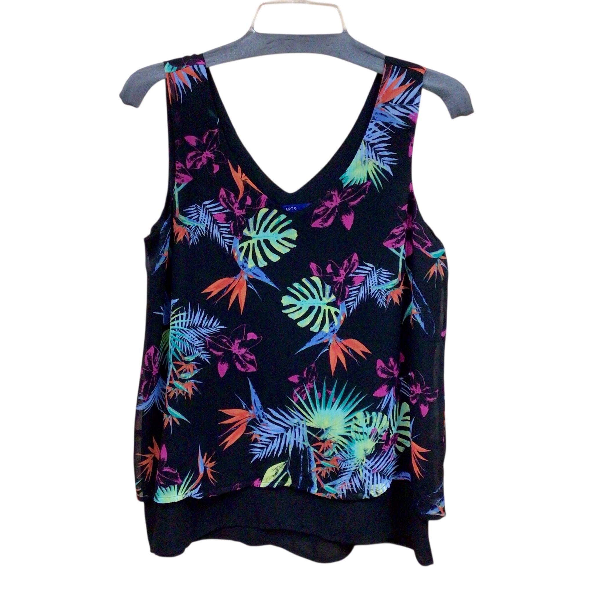 Apt 9 Colorful Foliage Sleeveless Top Size Small