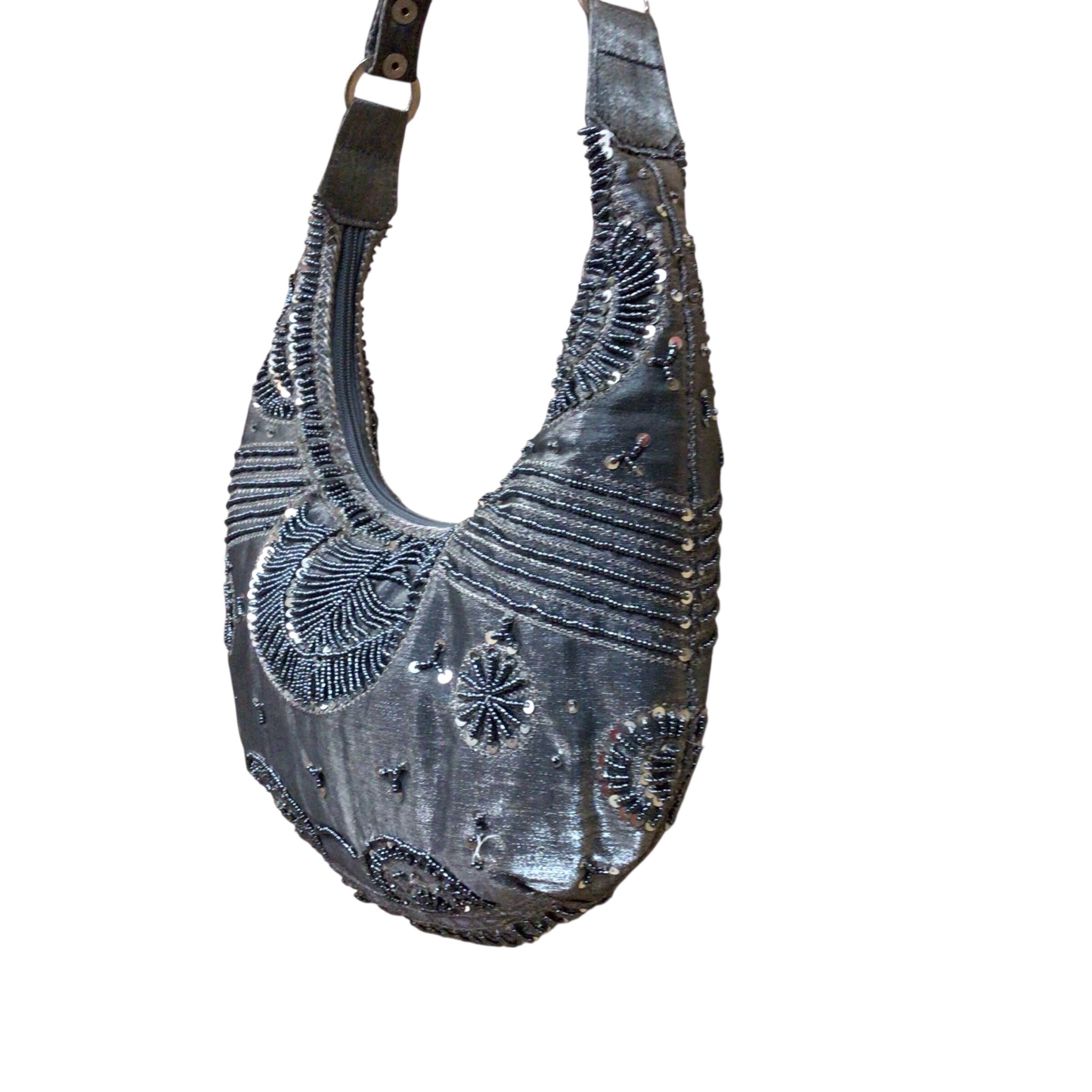 Fashion Pewter Sequin Shoulder Bag