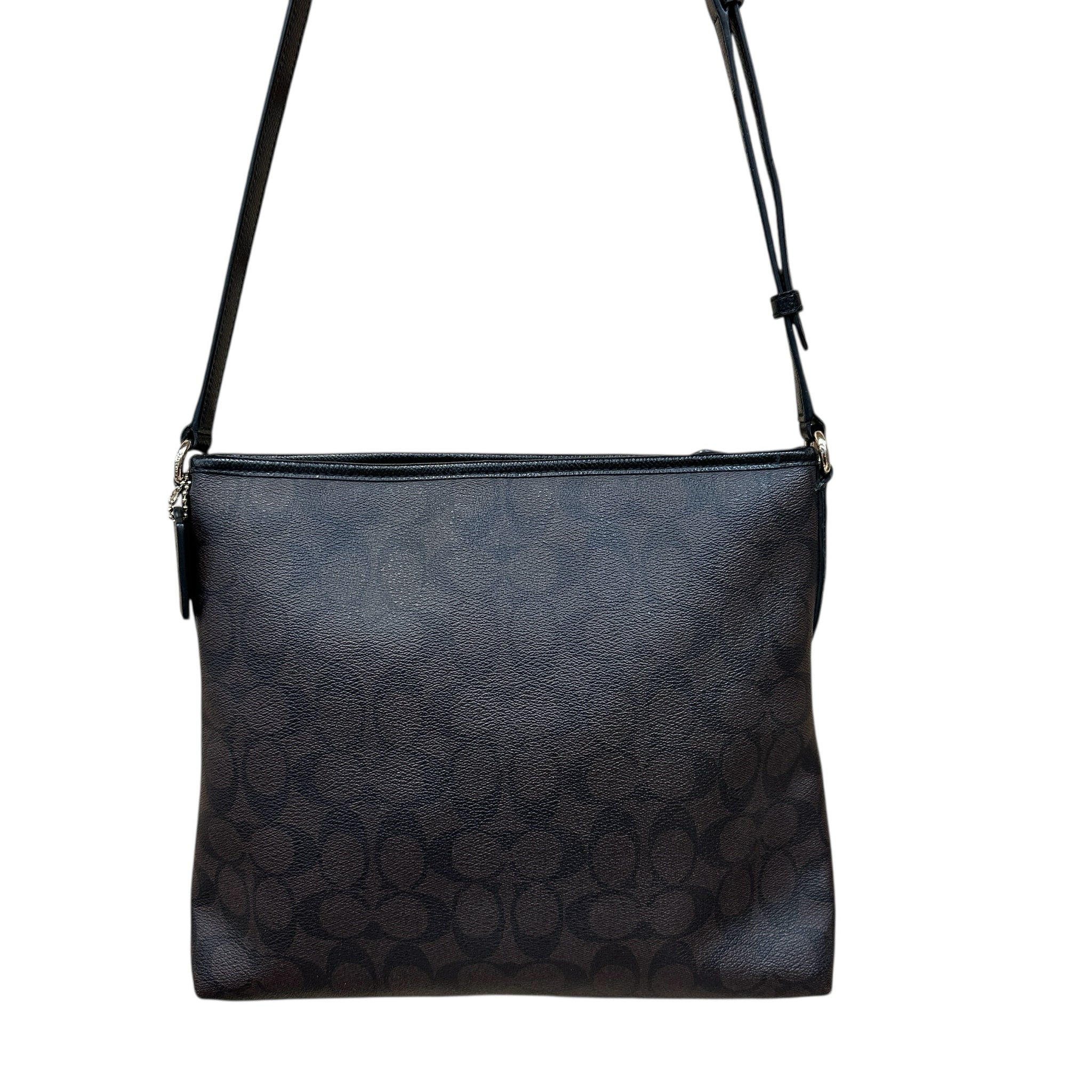 Coach Dark Brown Signature Leather Crossbody Bag