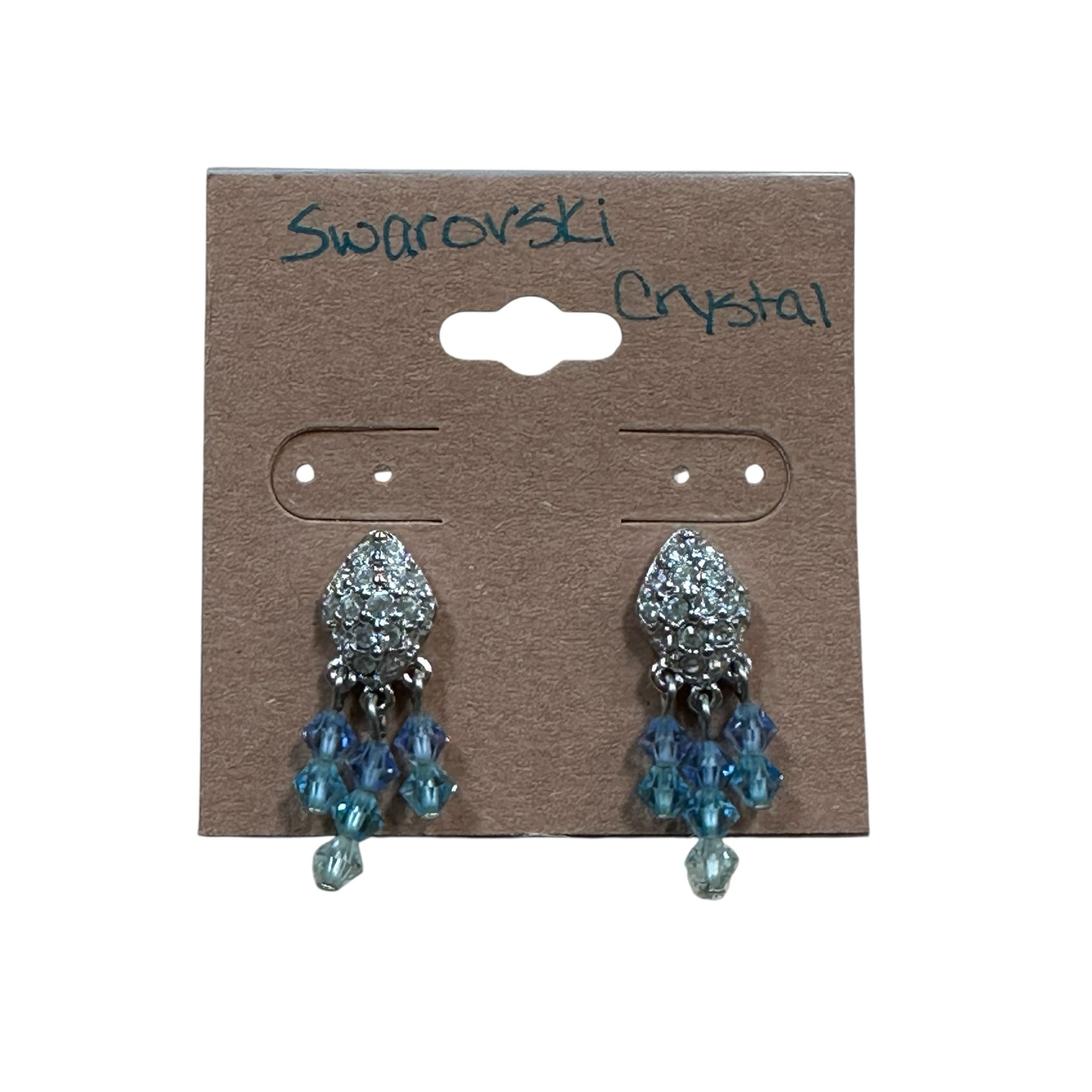Swarovski Blue Crystal Post Earrings