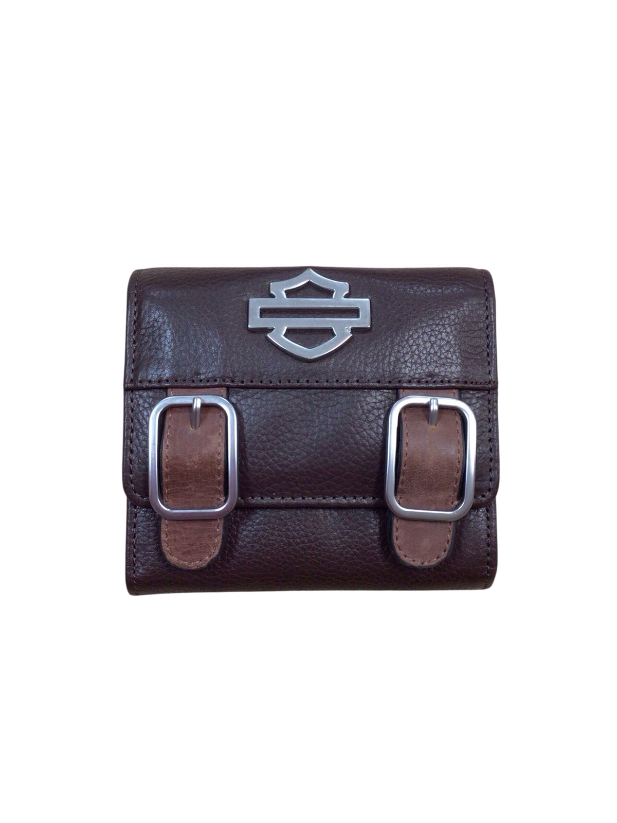 Harley Davidson Buckle Indexer Brown Leather Wallet