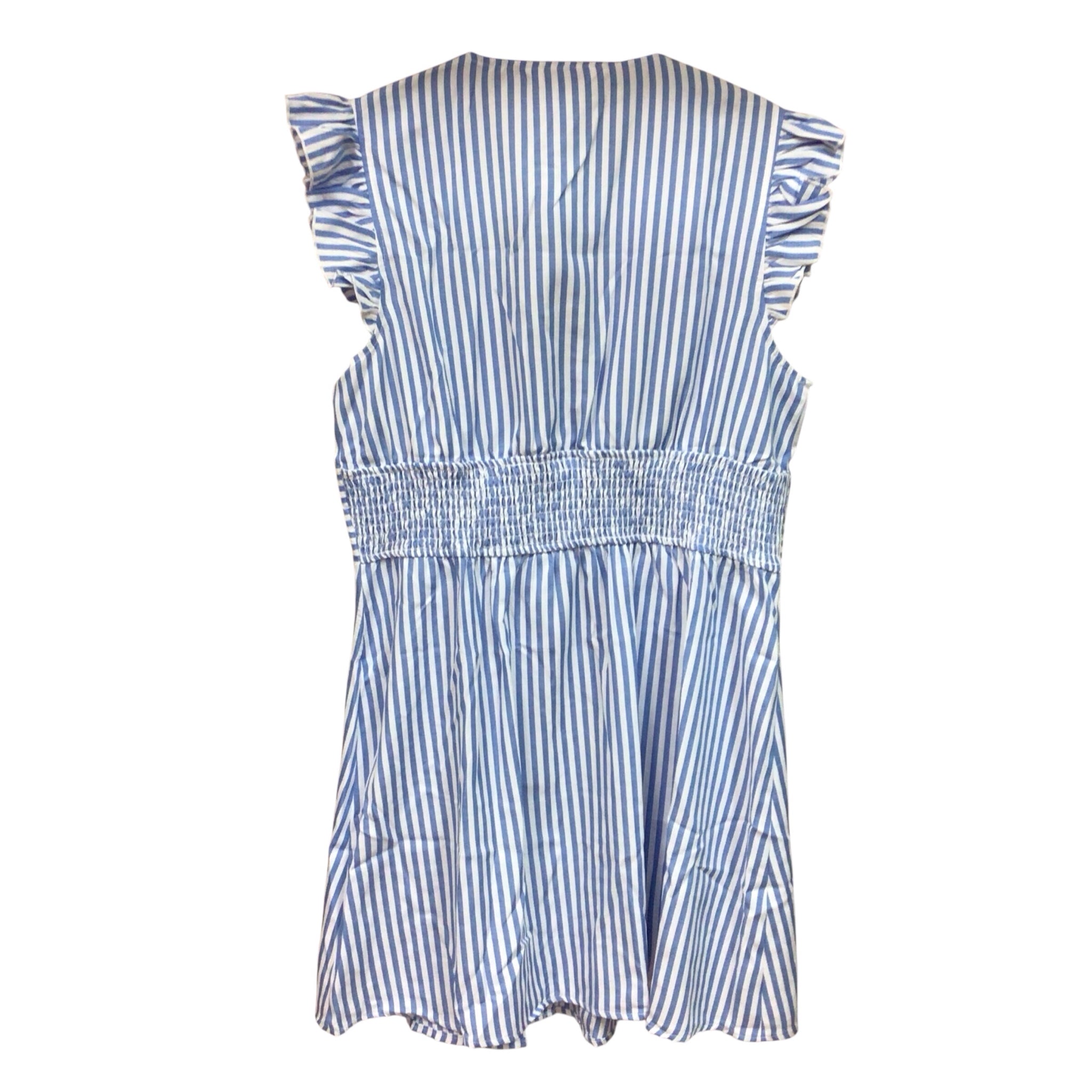 Cupshe Short Sleeve Button Down Blue & White Striped Dress Size Large NWT