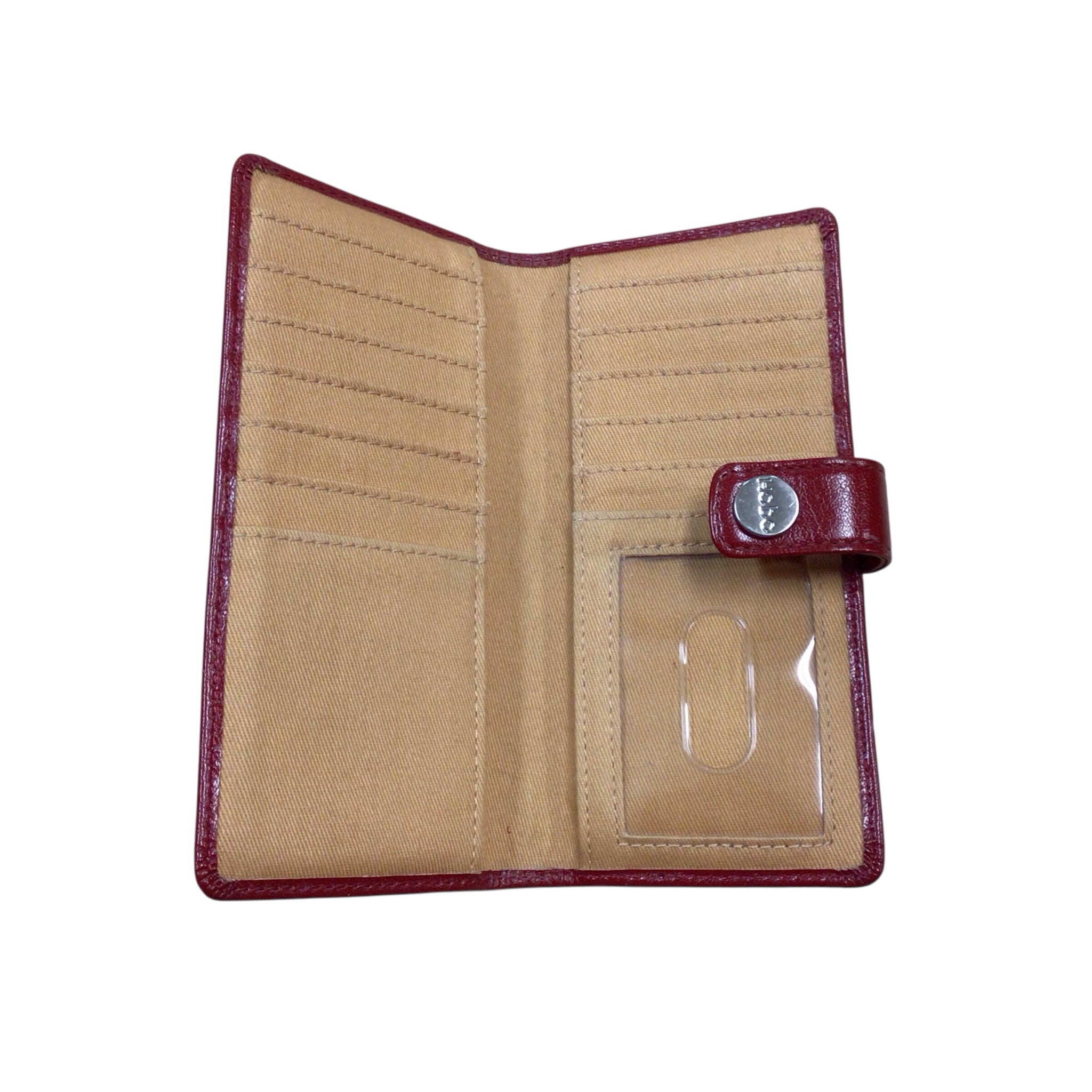 Hobo Red Leather Slim Bi-Fold Wallet
