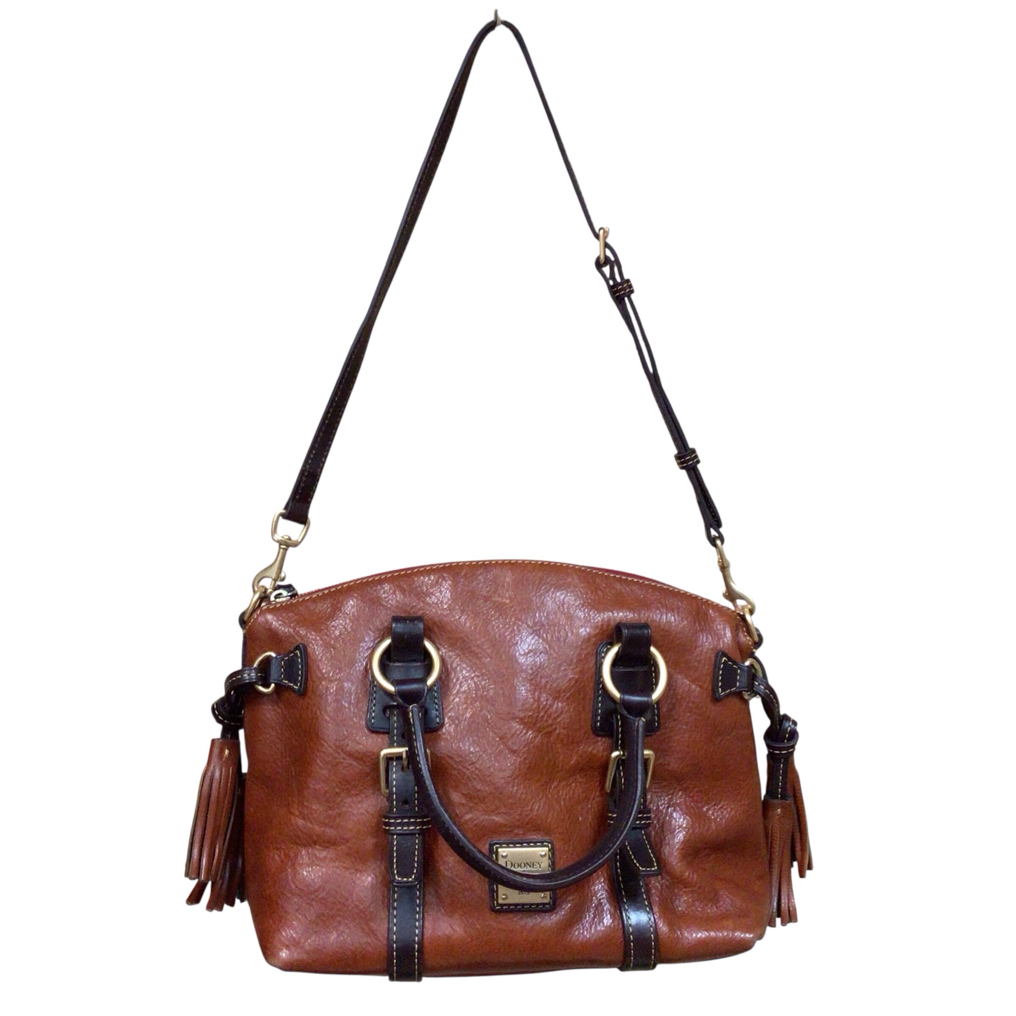 Dooney & Bourke Brown Florentine Leather Satchel Shoulder Bag