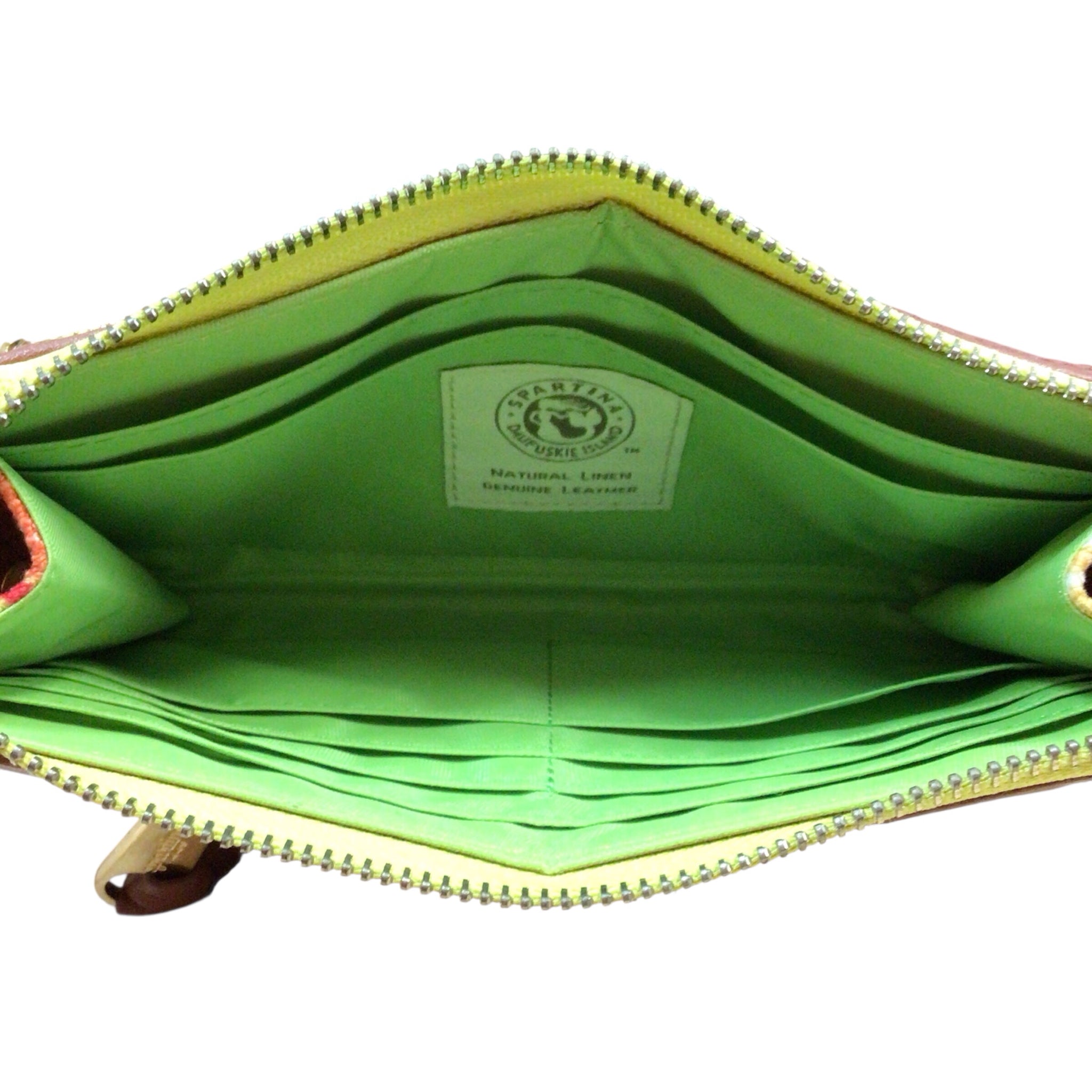 Spartina 449 Orange Canvas Floral Wallet Wristlet