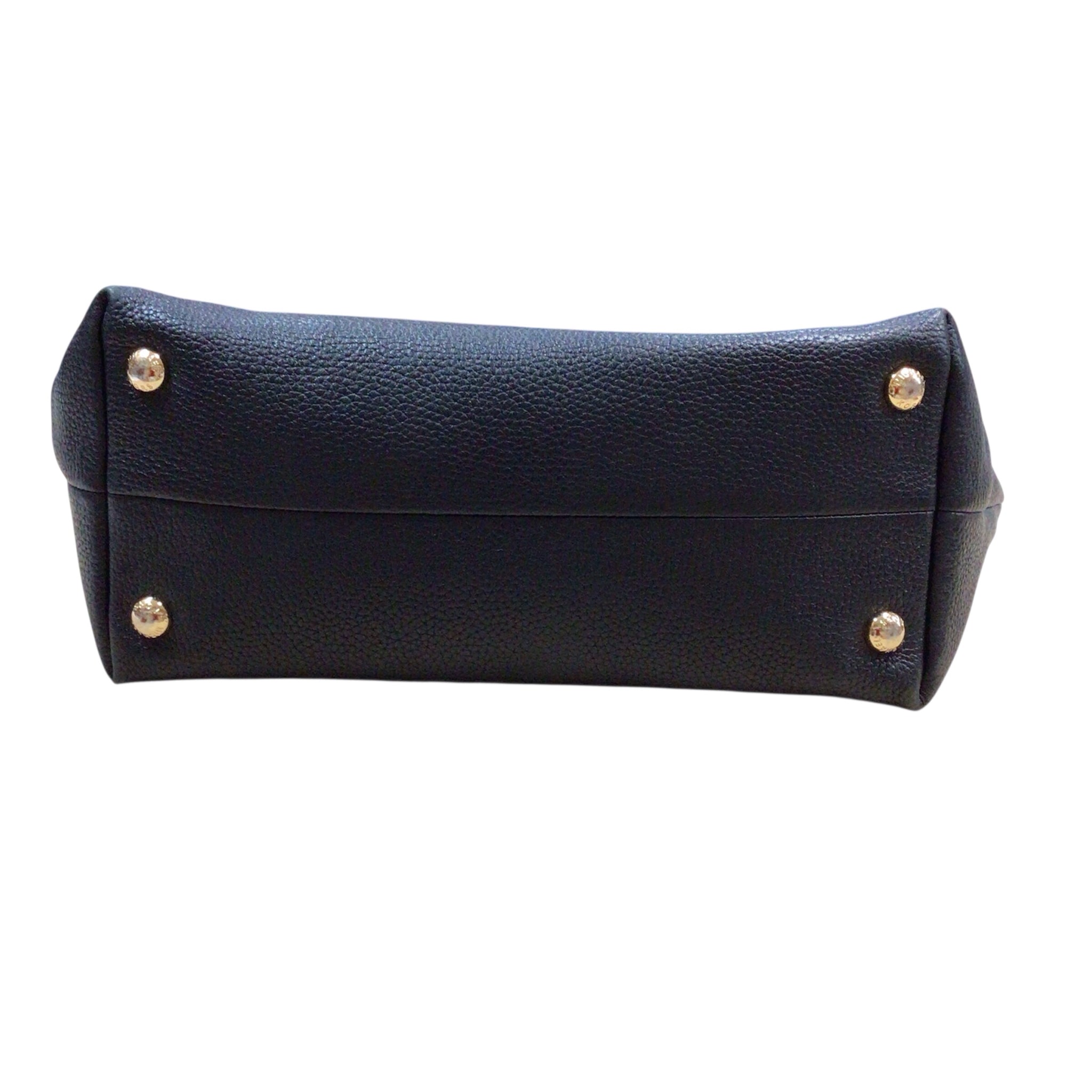 Michael Kors Black Pebbled Leather & Gold Chain Shoulder Bag