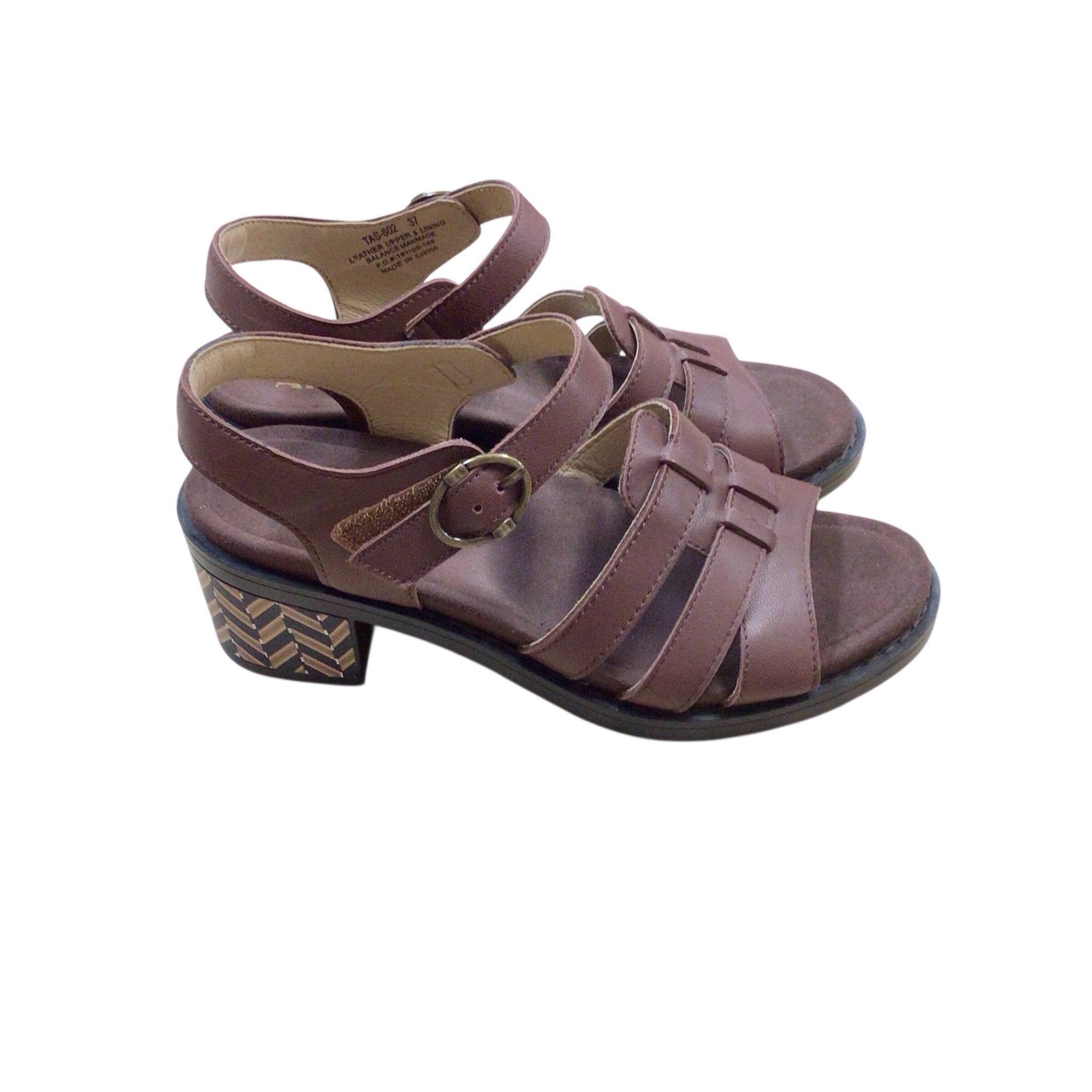 Alegria "Tasia" Mocha Leather Sandals Size 6
