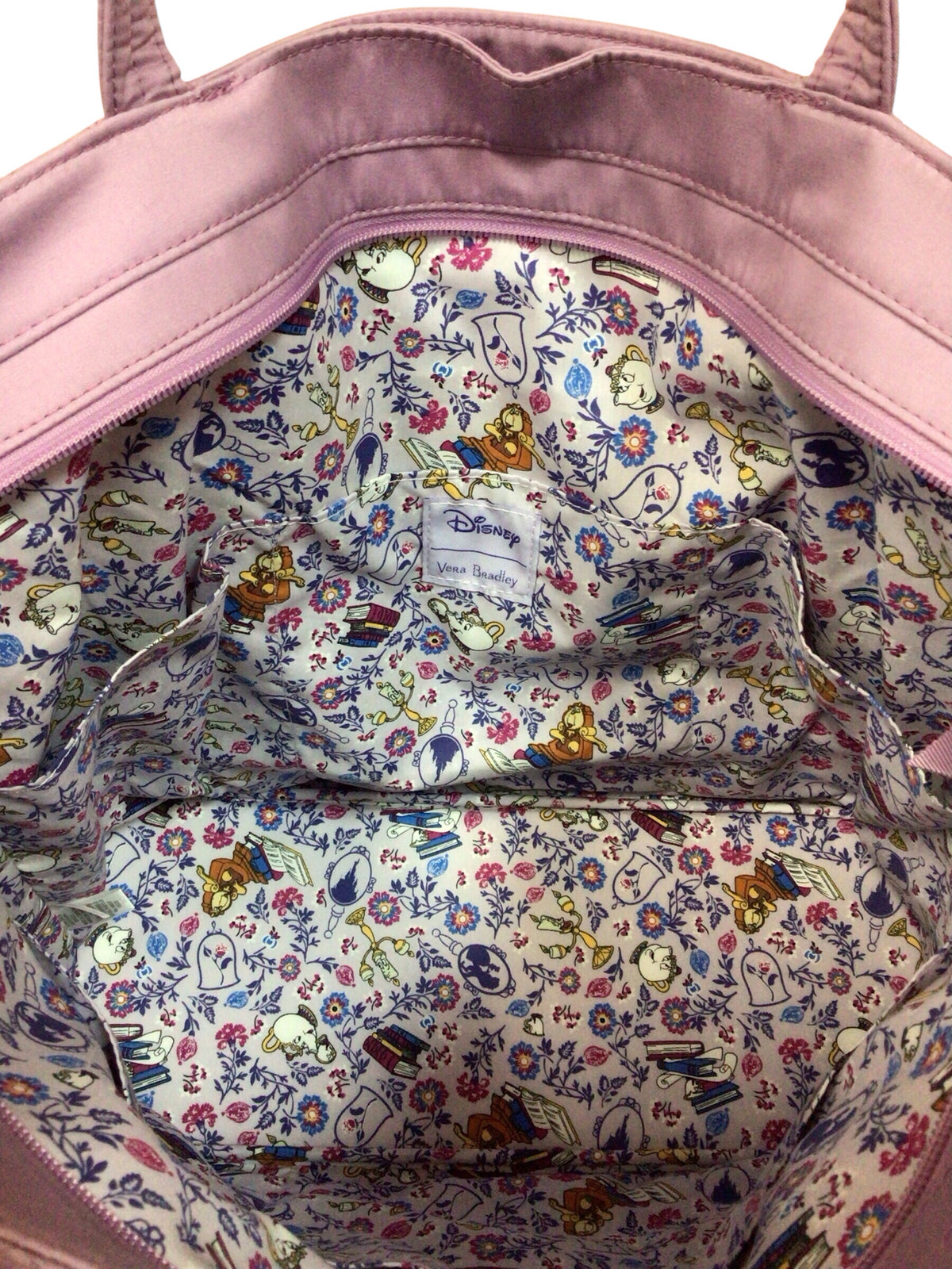 Vera Bradley Disney "Beauty & The Beast" Large Lavender Tote
