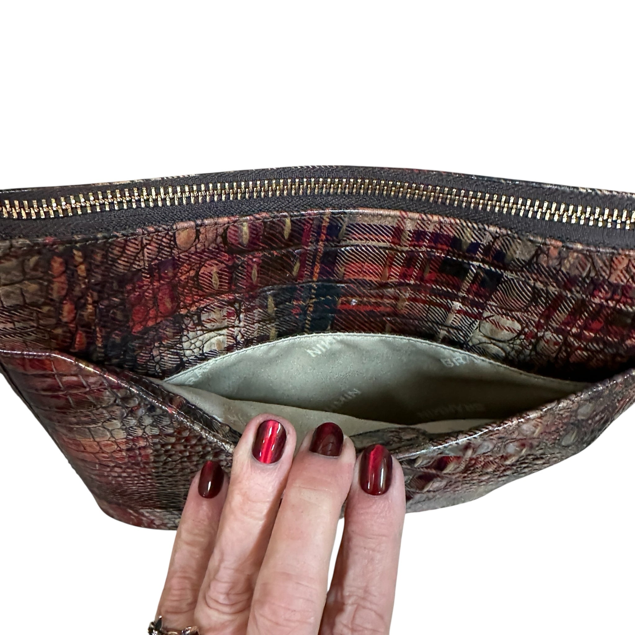 Brahmin "Katie" Red Tartan Crossbody Bag