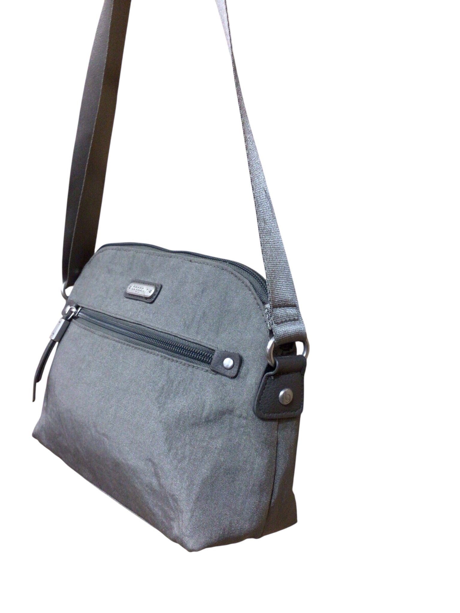 Baggalini Gray Nylon Dome Crossbody