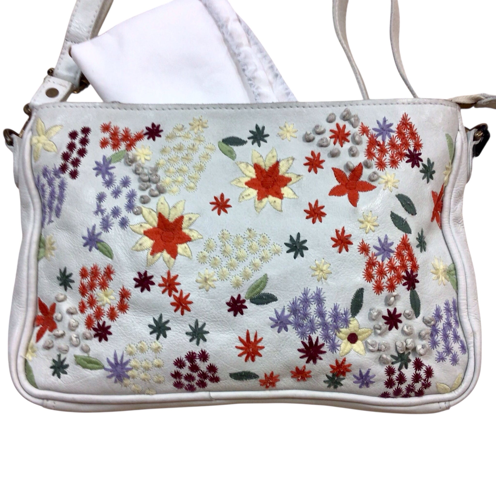 Latico "Meadow" White Leather Crossbody Bag