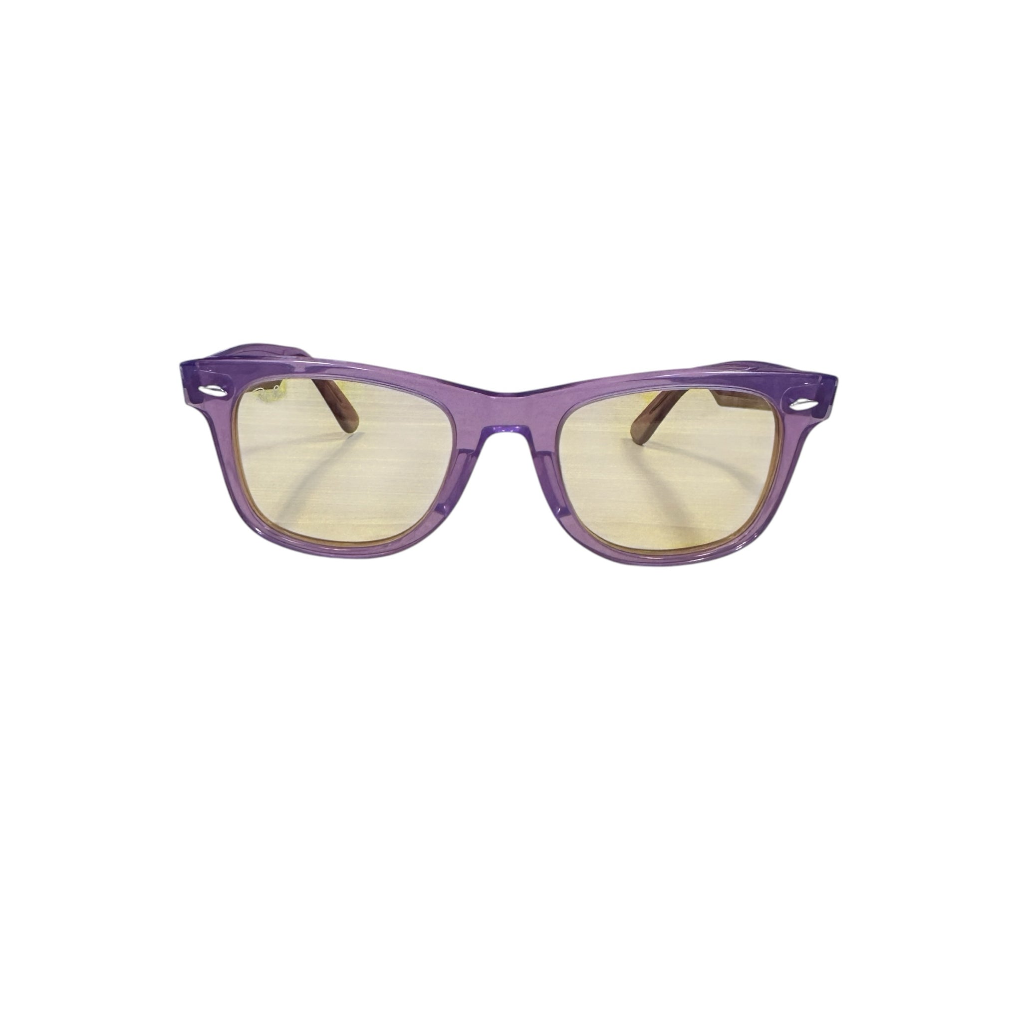 Ray Ban "Wayfarer" Colorblock RB2140 Transparent Violet Sunglasses