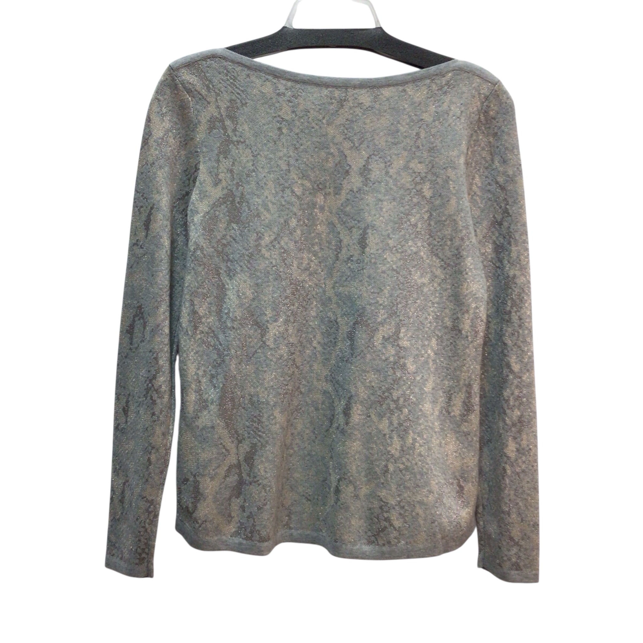 Chico's Long Sleeve Pullover Sweater Gray Animal Beateu Size Small NWT