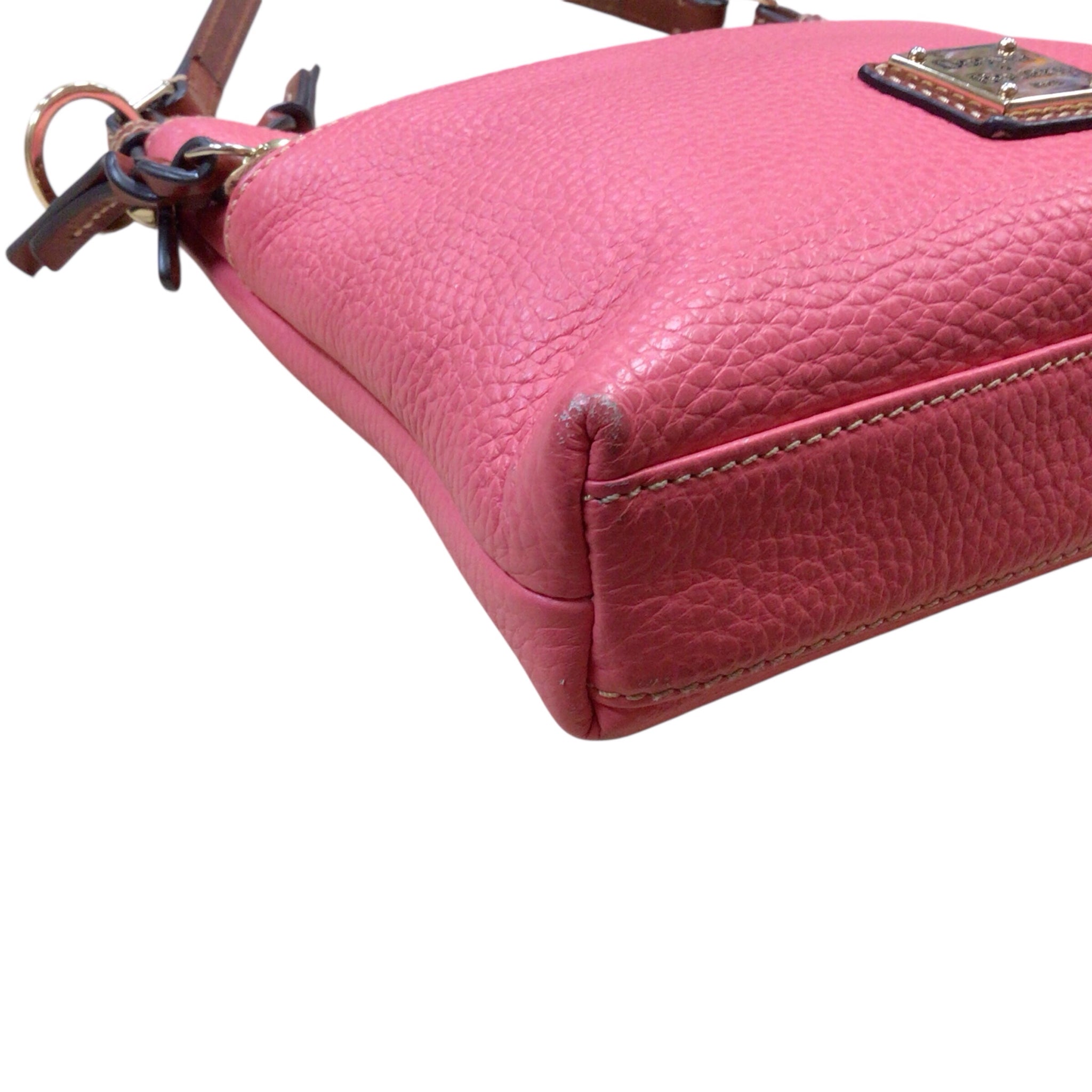 Dooney & Bourke Pink Pebbled Leather Crossbody Bag with Matching Coin Purse