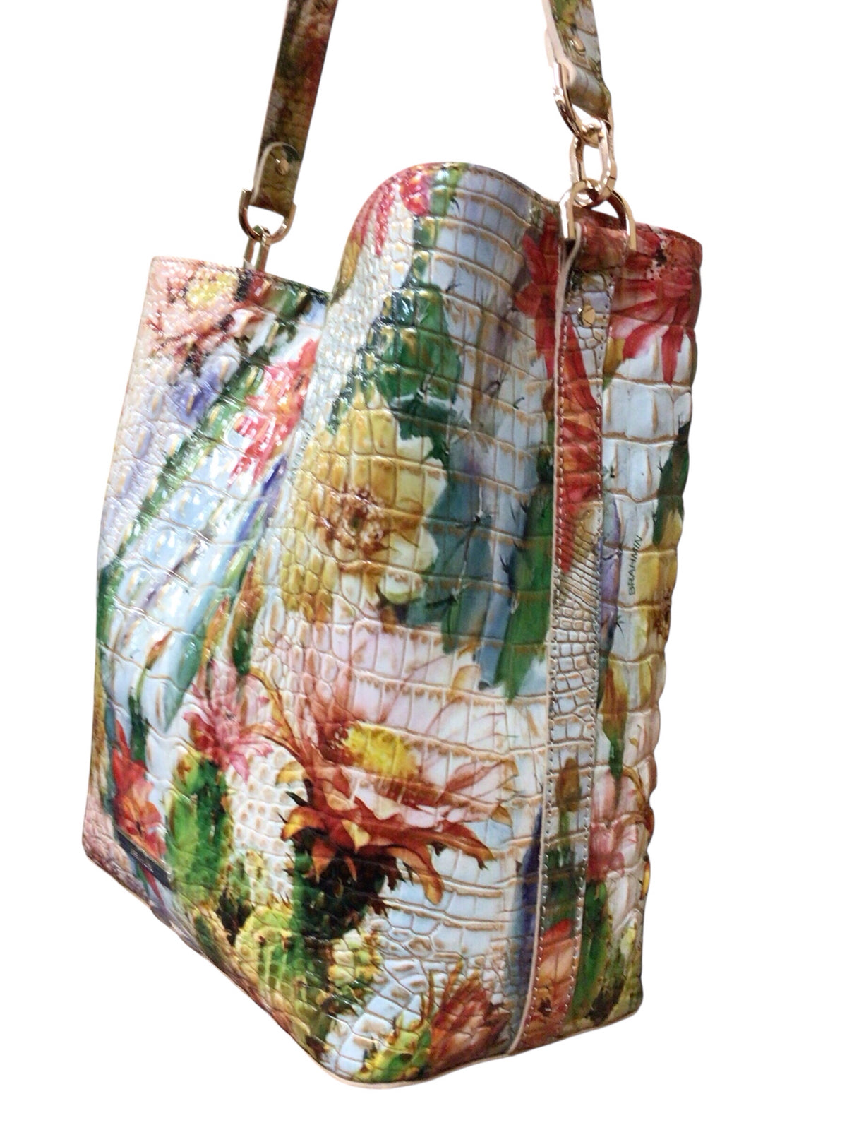 Brahmin "Celina" Succulent Bloom Melbourne Leather Shoulder Bag