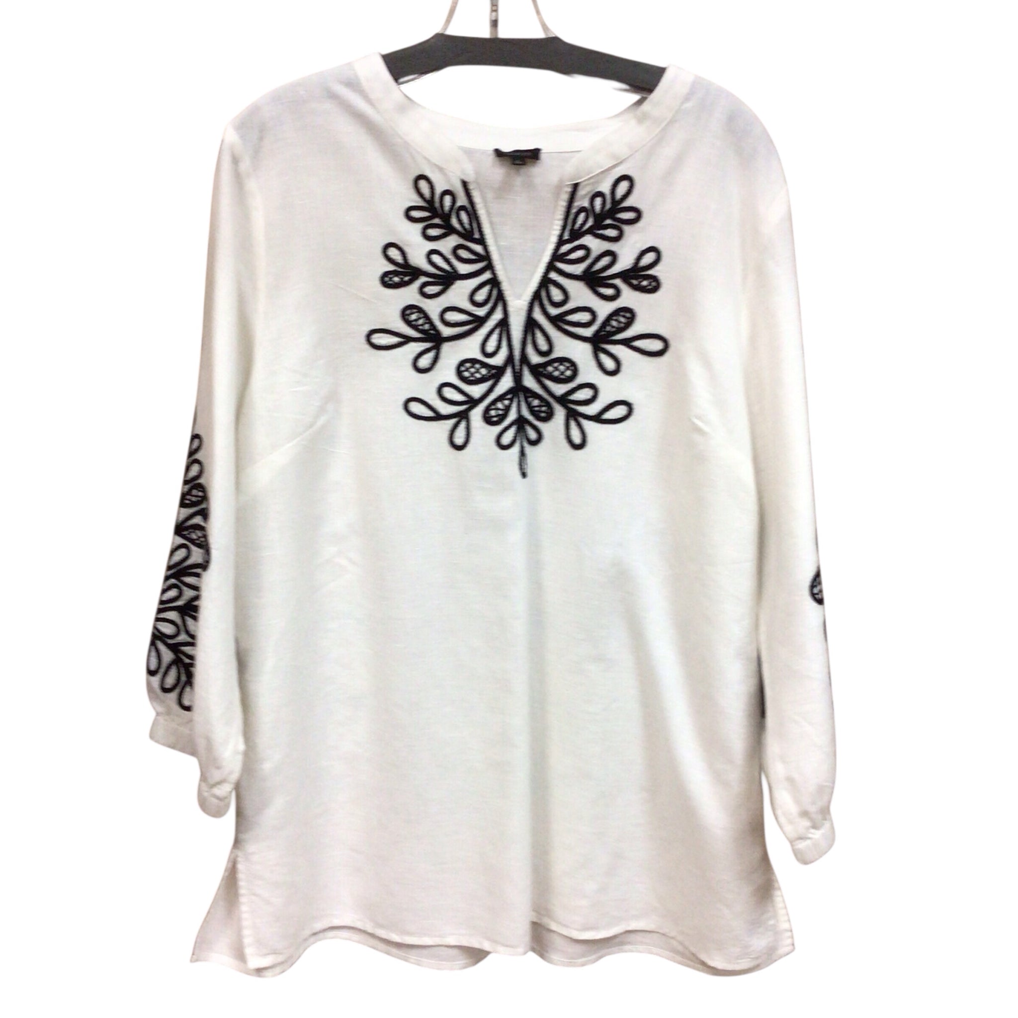 Talbots White 3/4 Sleeve Top Size Large