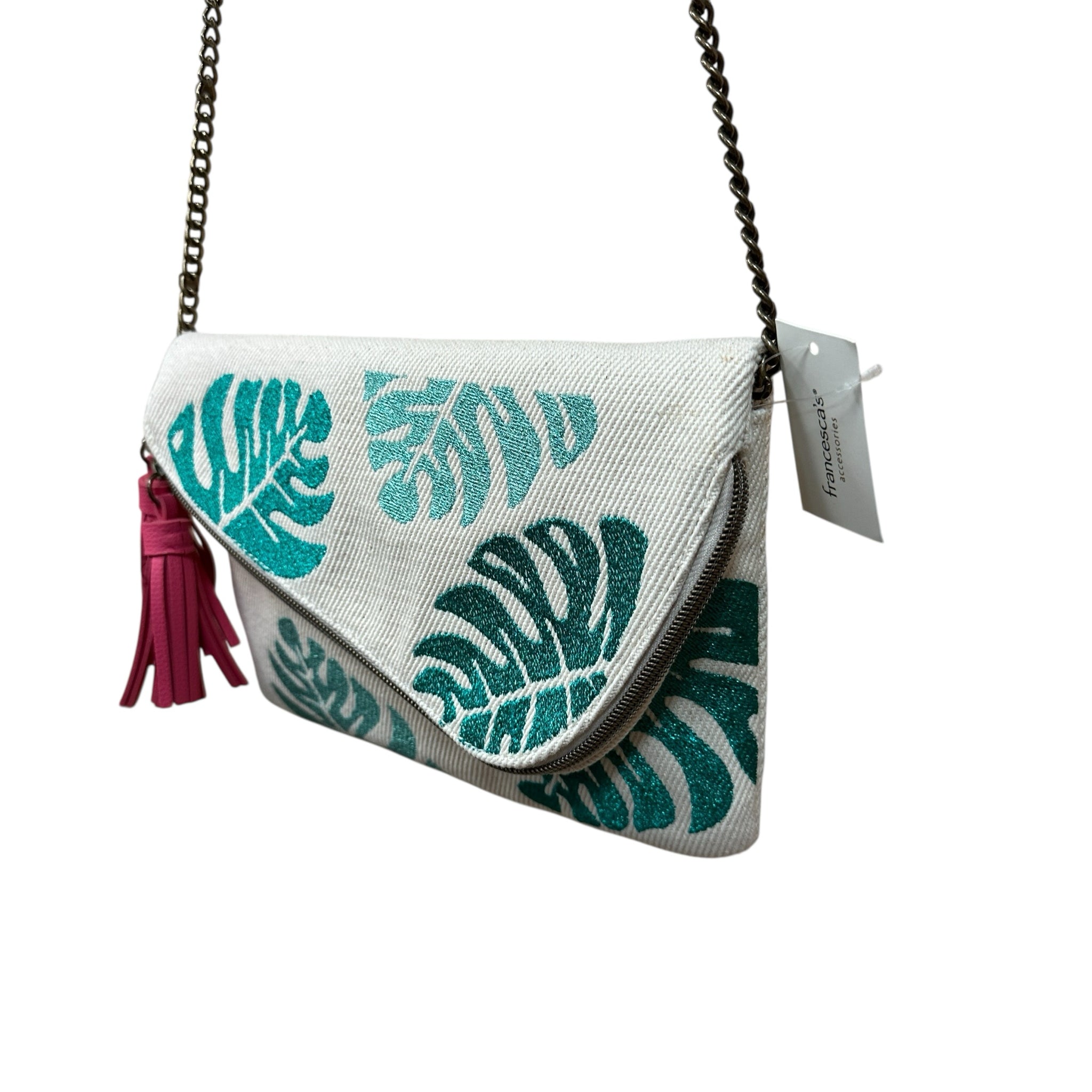 Francesca's Tropical Print Canvas Crossbody Bag