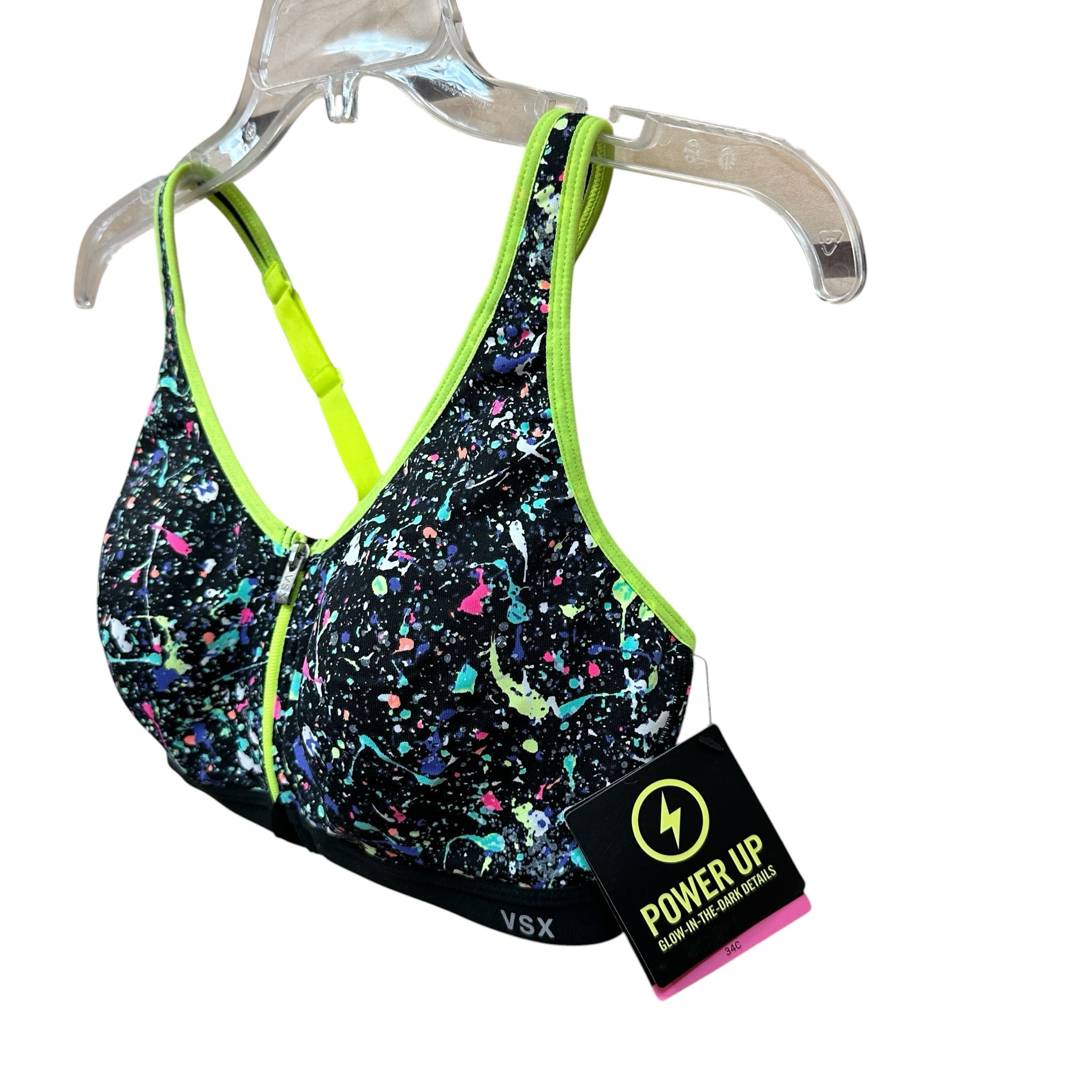 Victoria's Secret Black & Green Size 34C Sports Bra