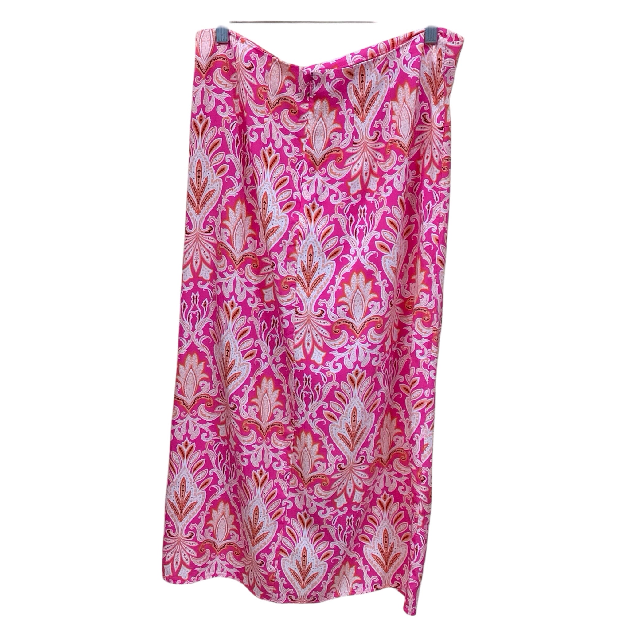 Loft Pink & Orange Paisley Long Skirt Size 12