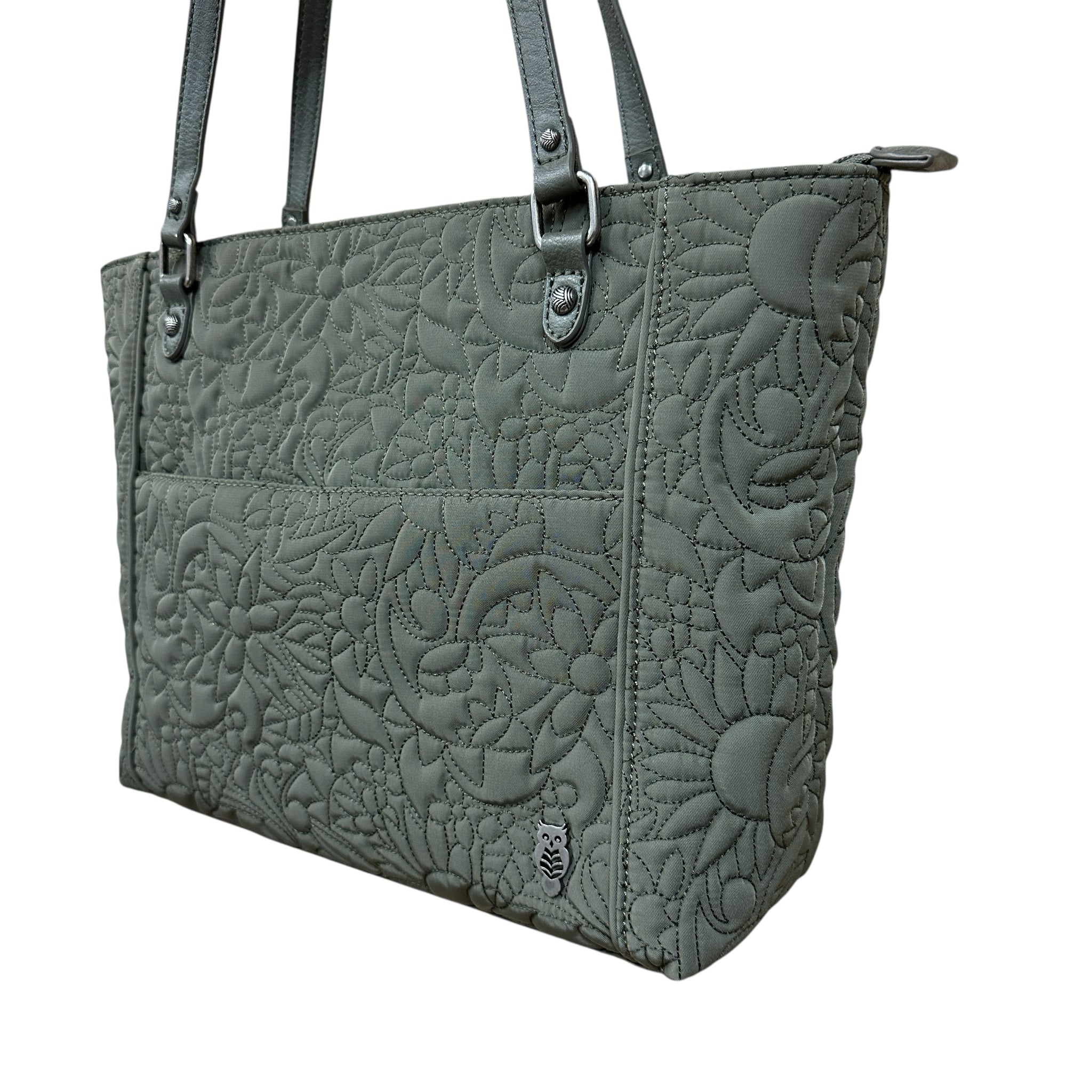 Sakroots Quilted Fabric Olive Green Metro Shoulder Bag