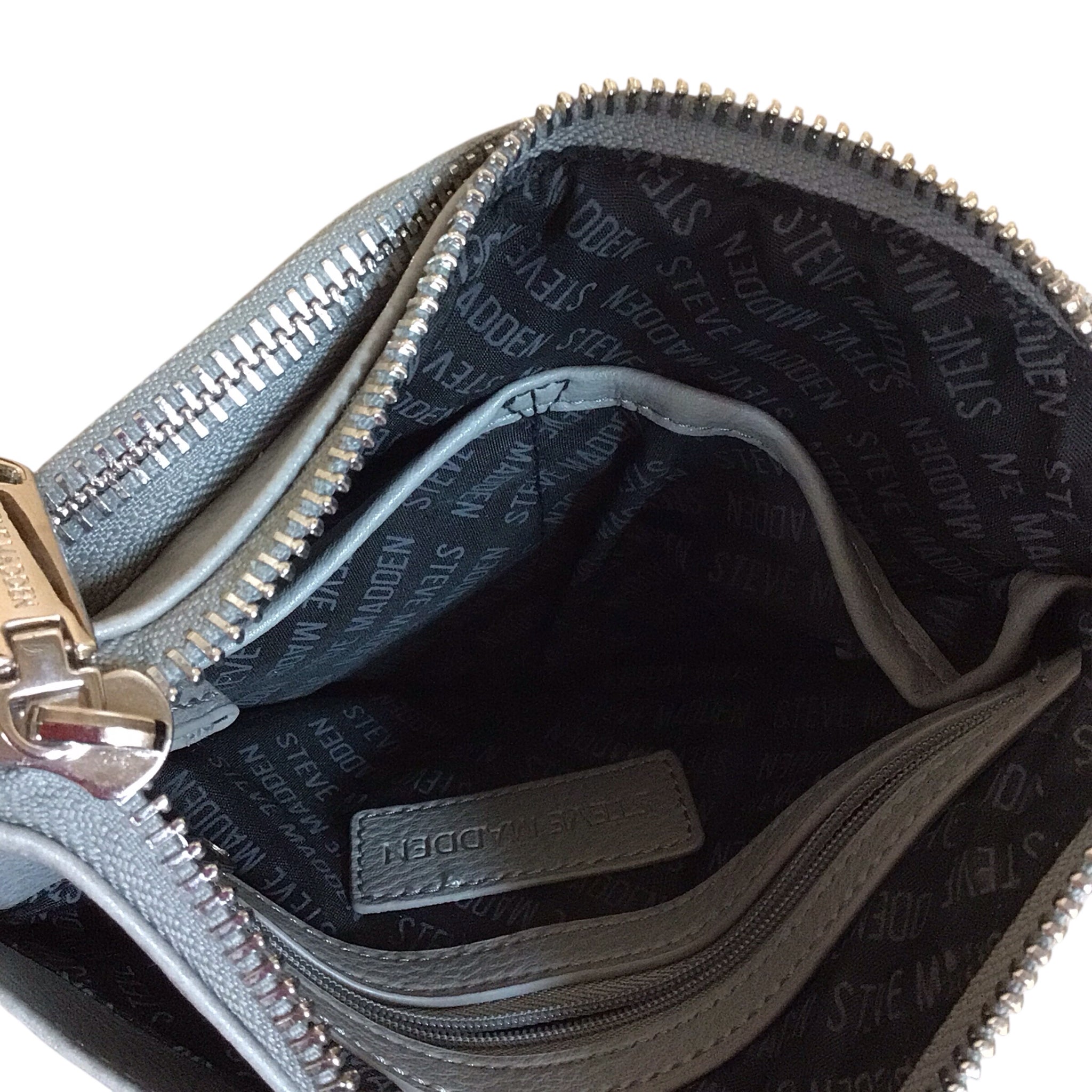 Steve Madden Gray Quilted Leather Crossbody Bag