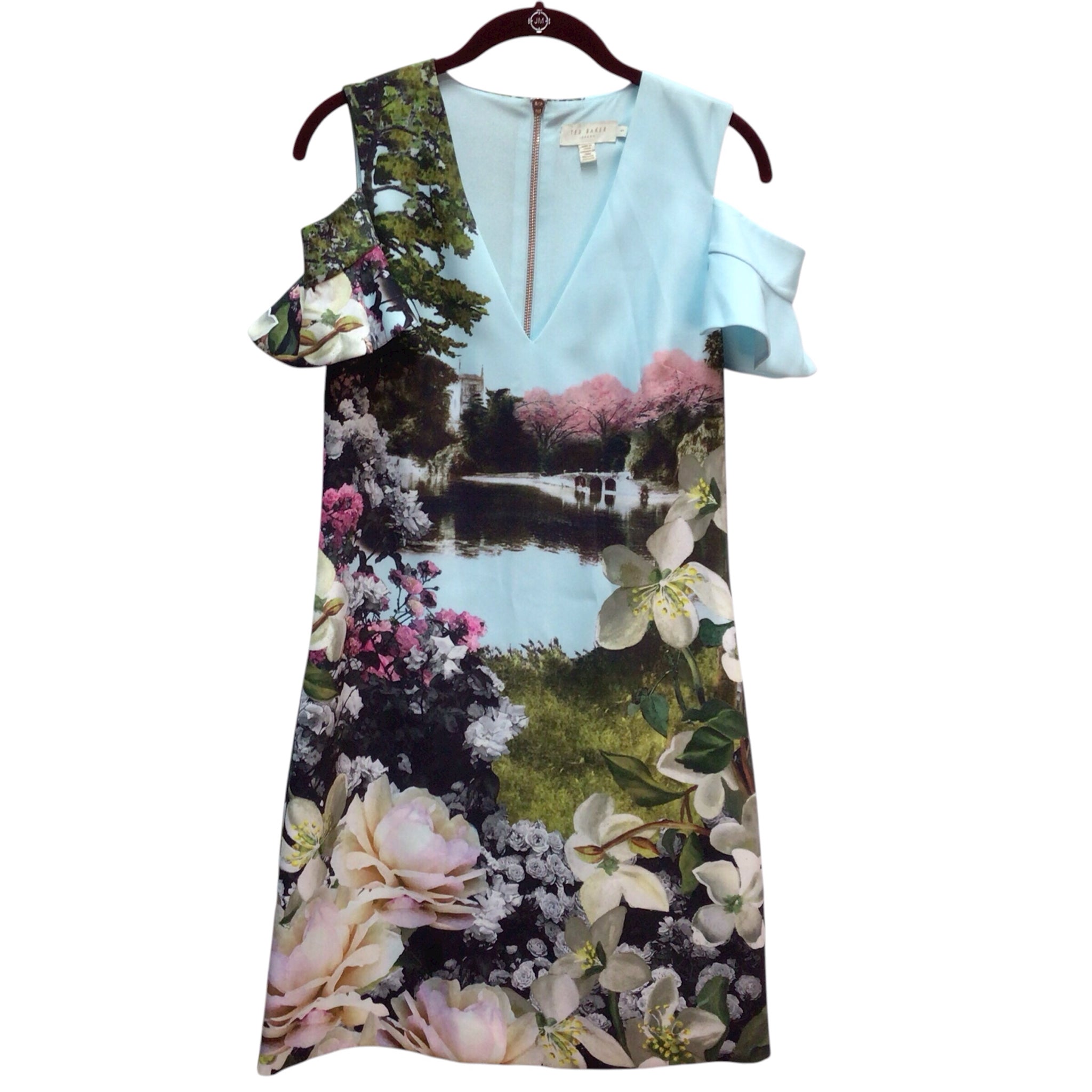 Ted Baker Scenery Capsleeve Dress Size S