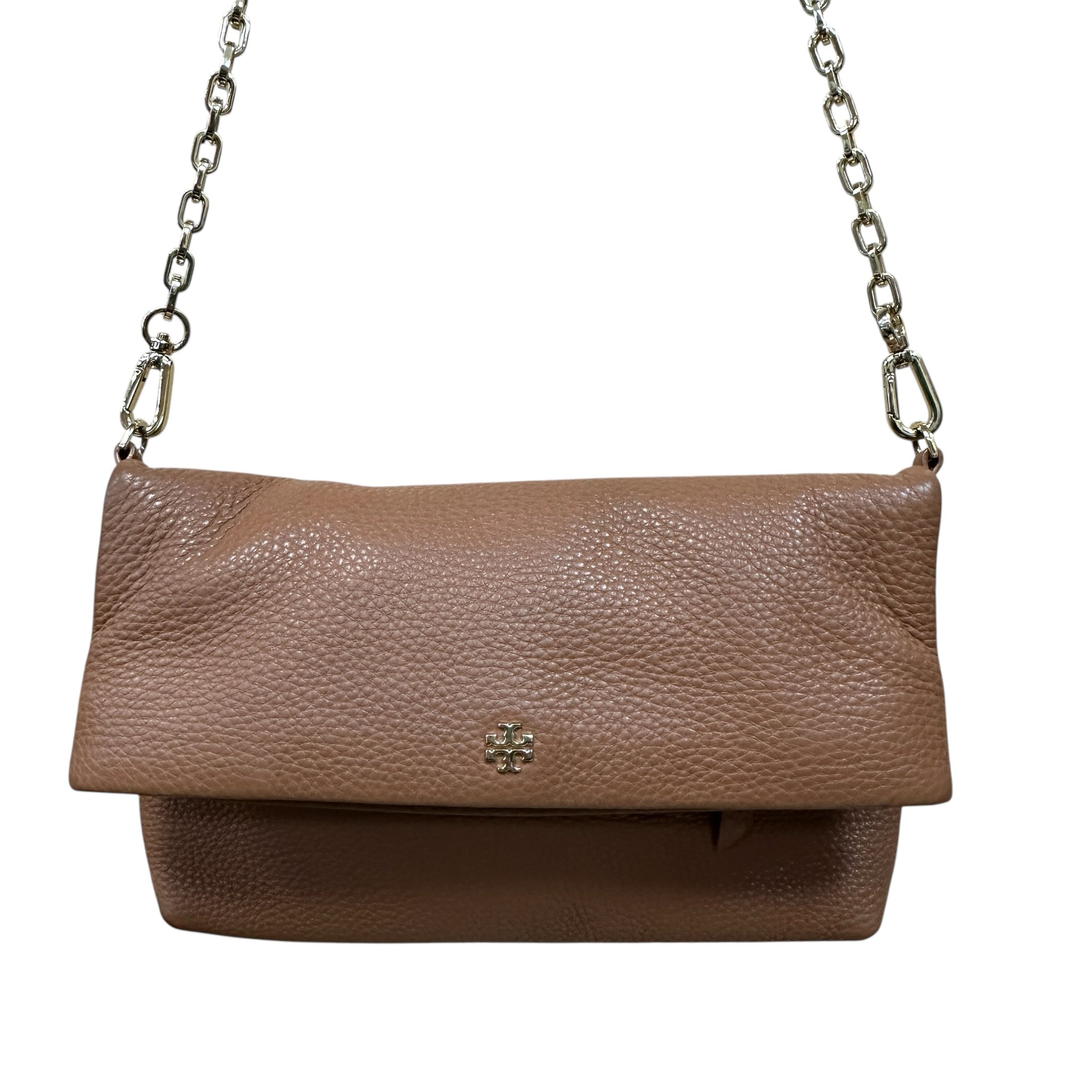 TORY BURCH ショルダーバッグ ブラウン Tory Burch Brown Pebbled Leather Foldover Crossbody Bag