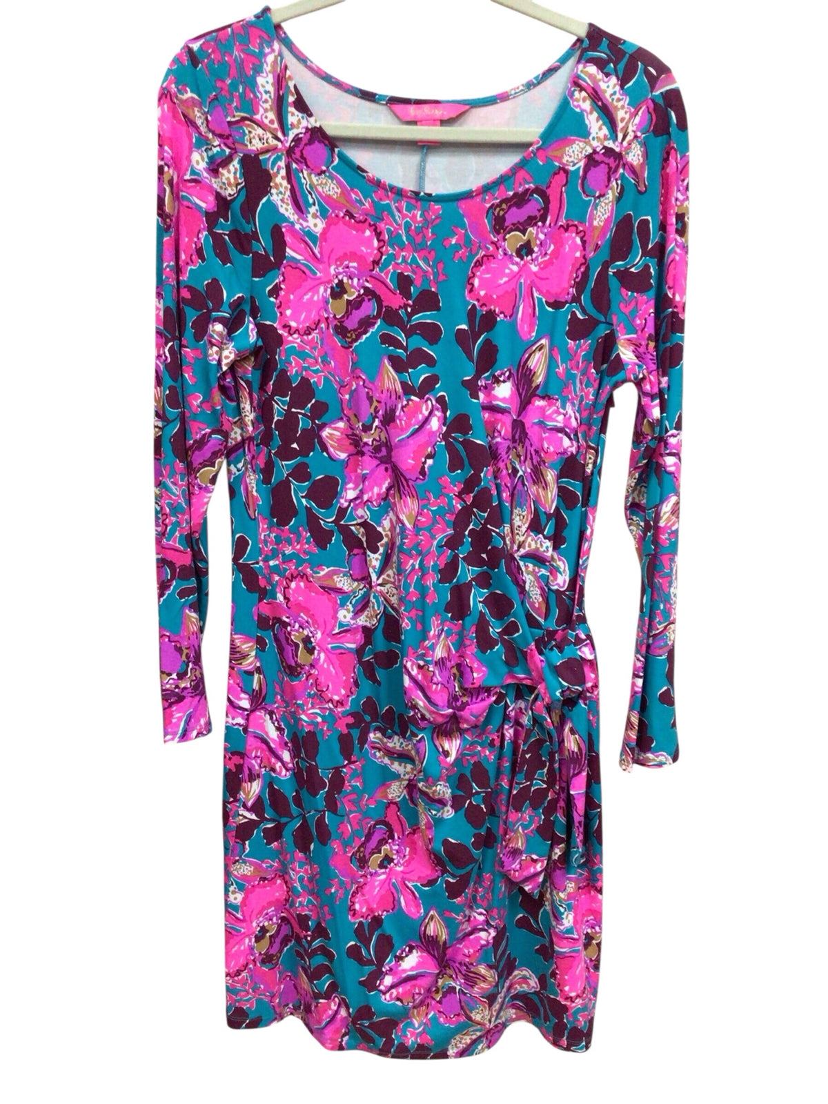 Lilly Pulitzer "Bryson" Long Sleeve "Orchid You Not" Dress Size Large