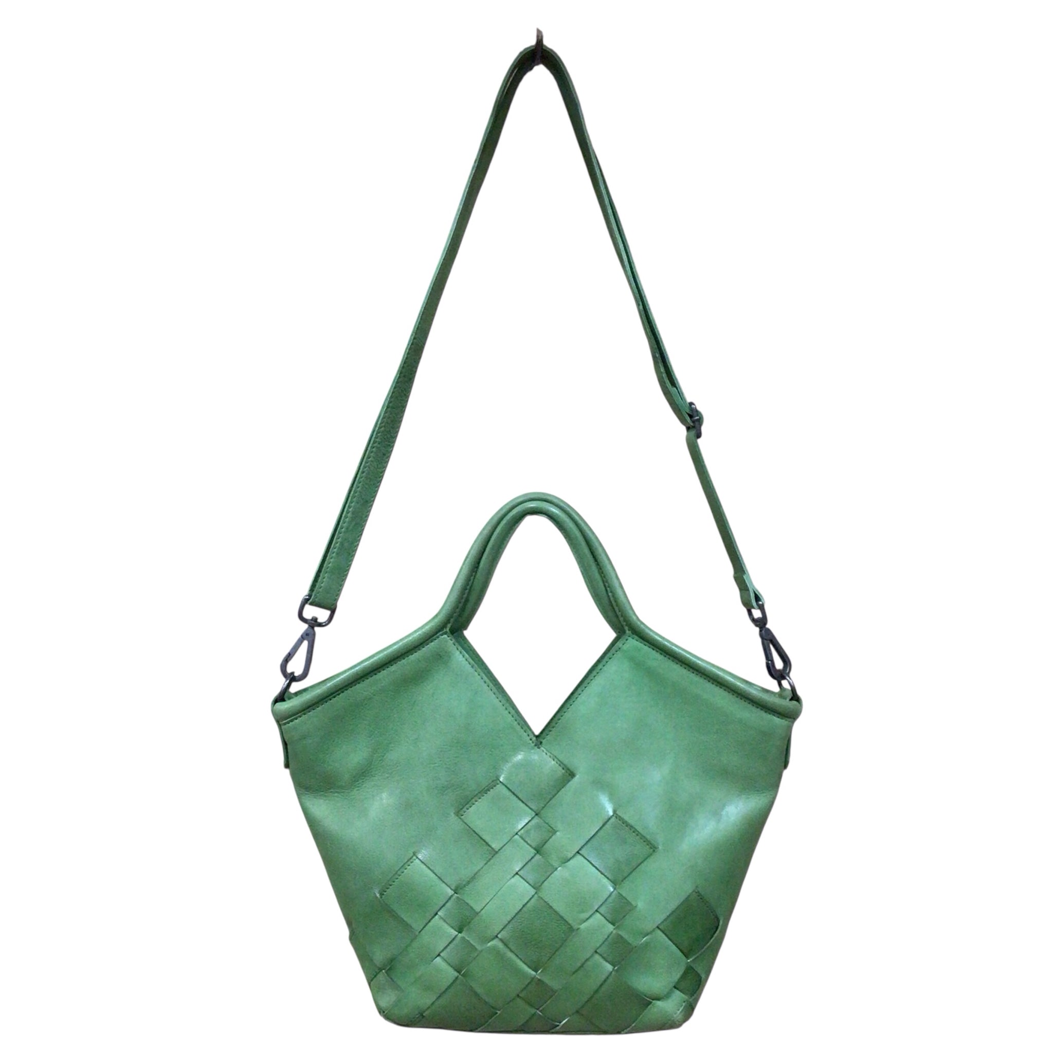 Latico Casey Green Leather Satchel Shoulder Bag