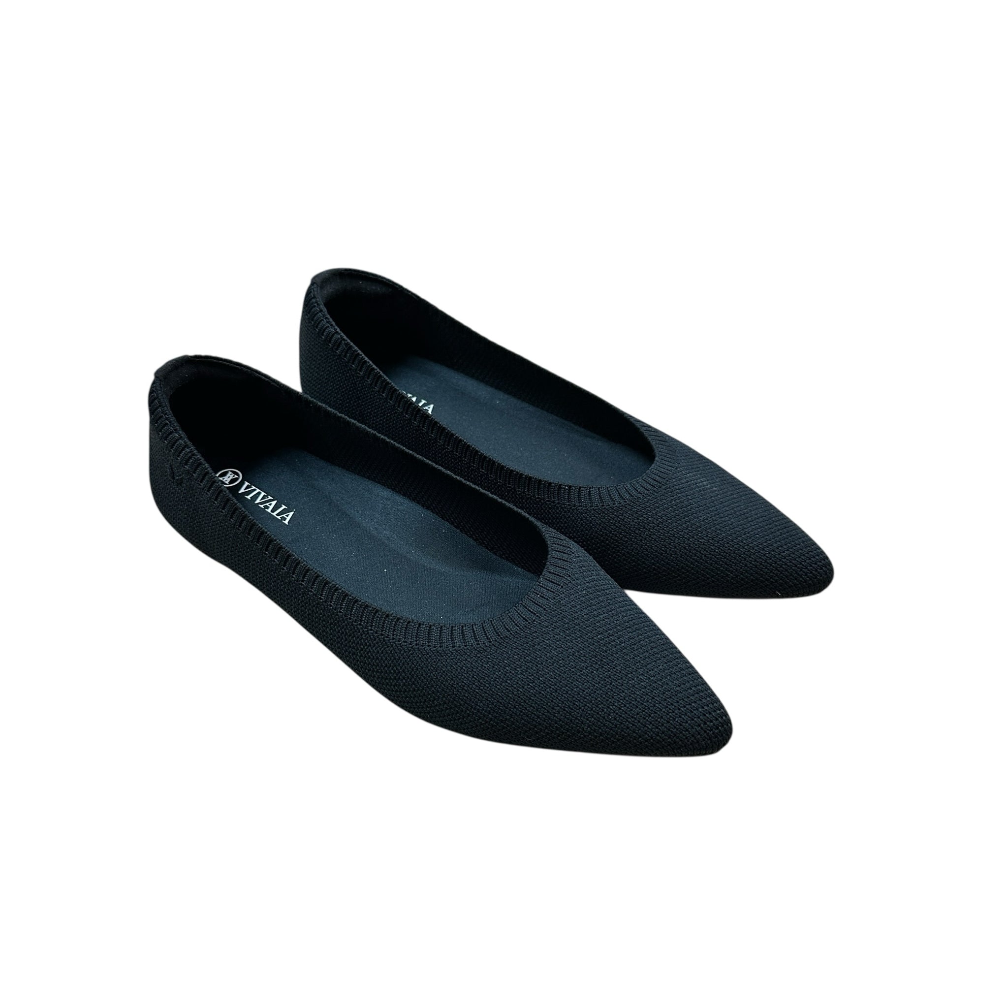Vivaia Black Pointed Flats Size 7
