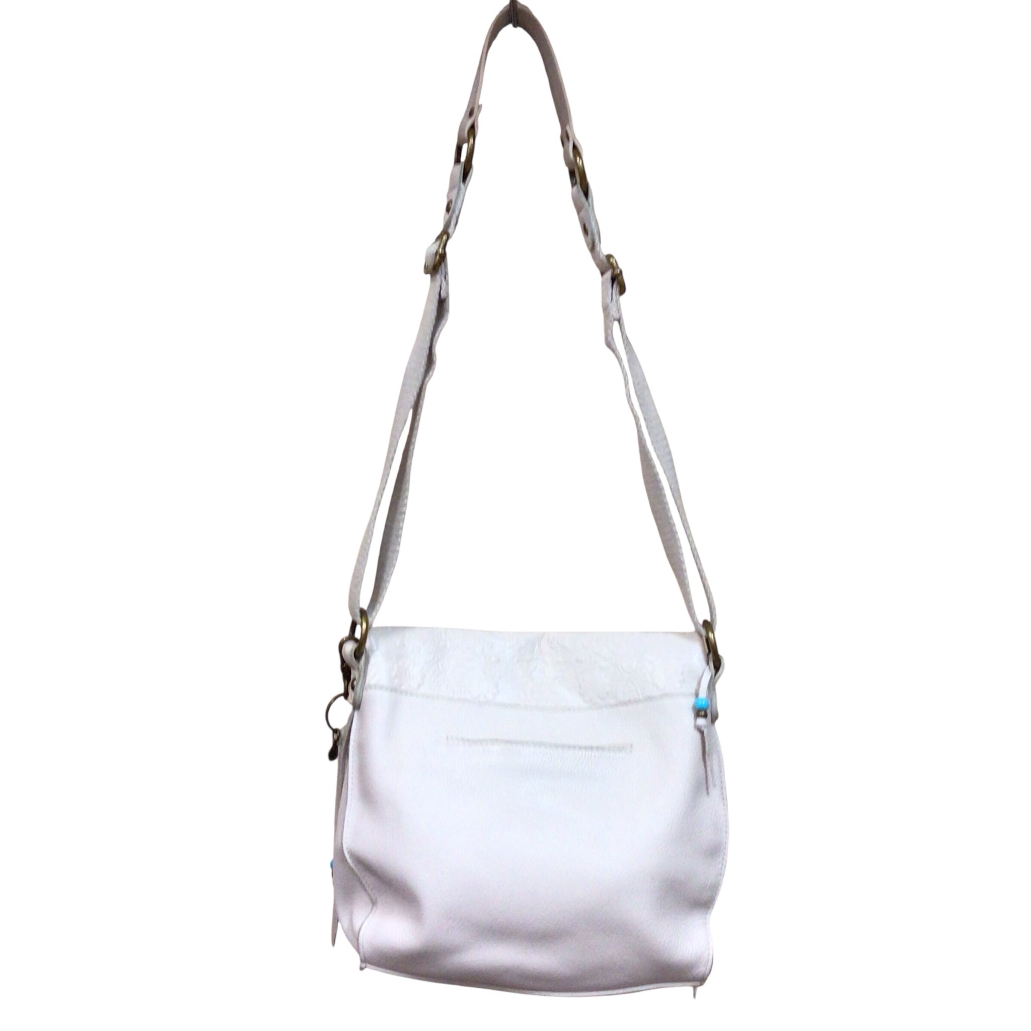 The Sak "Silverlake" Ivory Embossed Floral Leather Shoulder Bag
