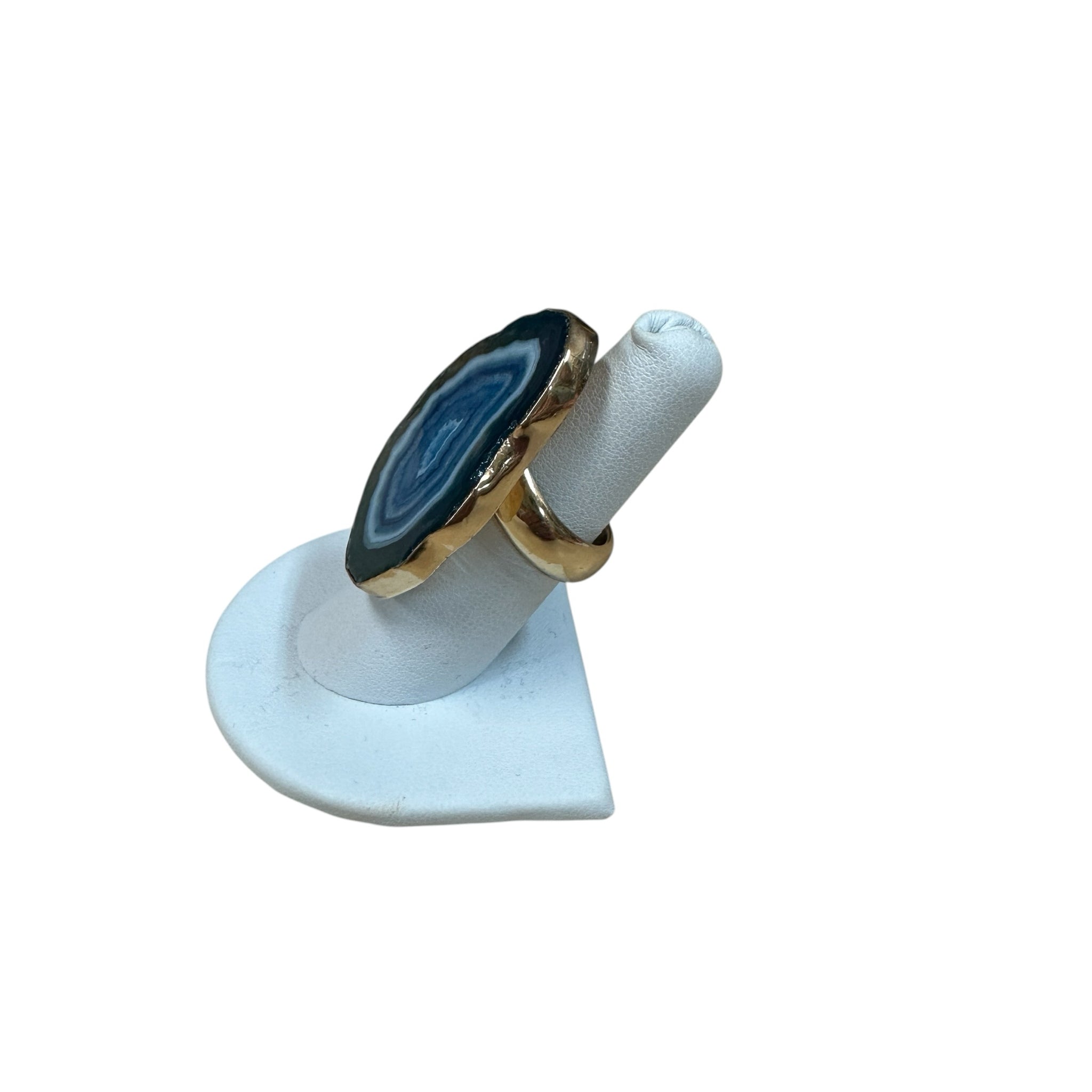 Charles Albert Blue Agate Slice Ring Size 7