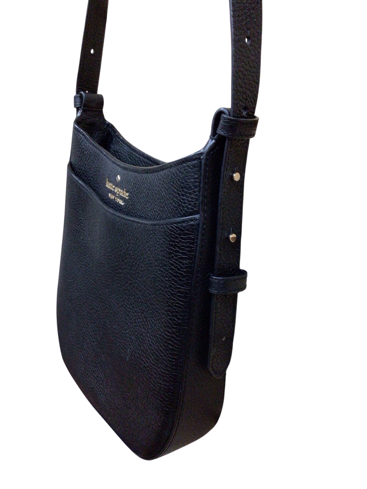 Kate Spade "Leila" North South Black Pebbled Leather Crossbody Bag