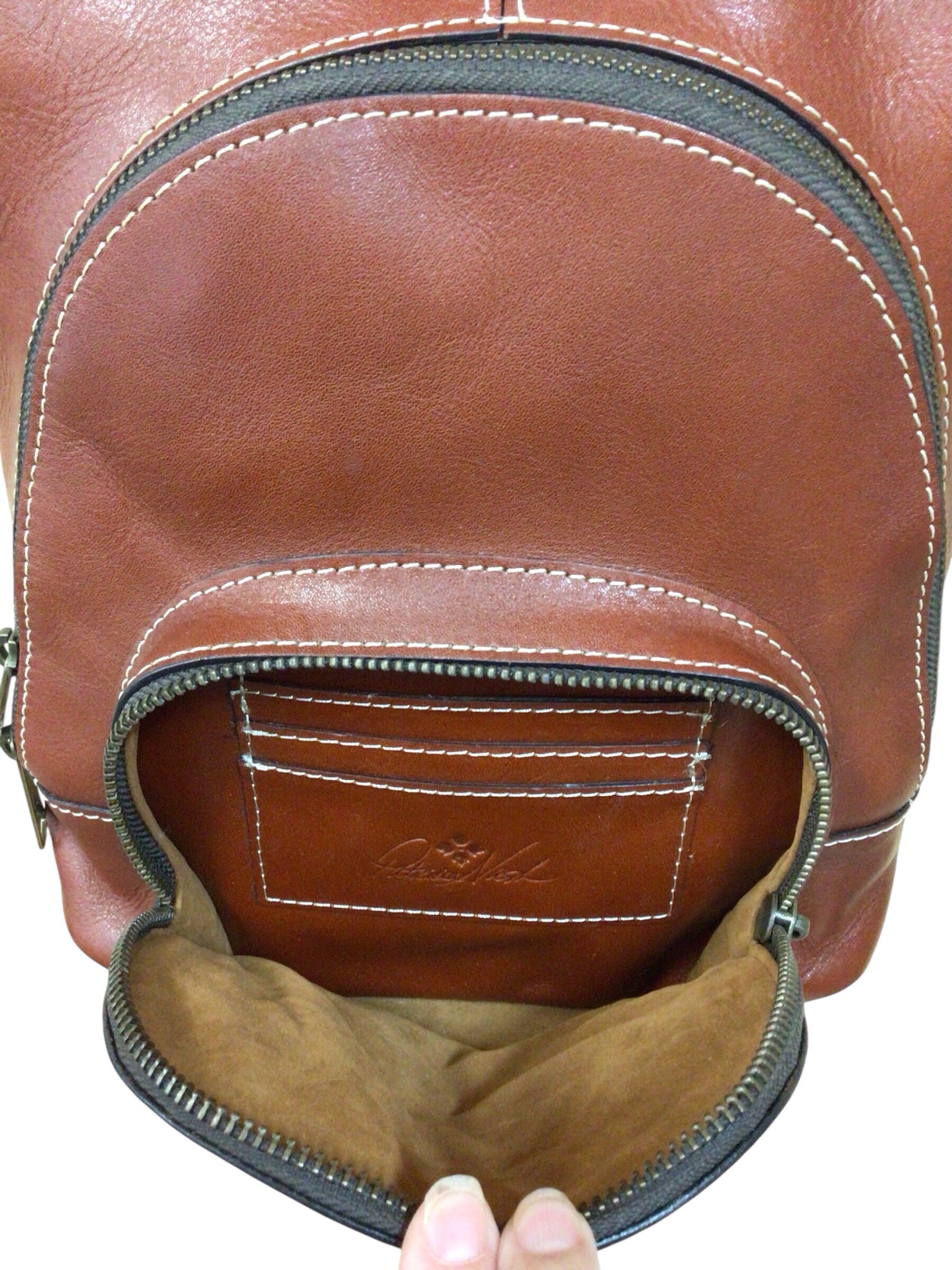 Patricia Nash "Alencon" Small Brown Leather Backpack