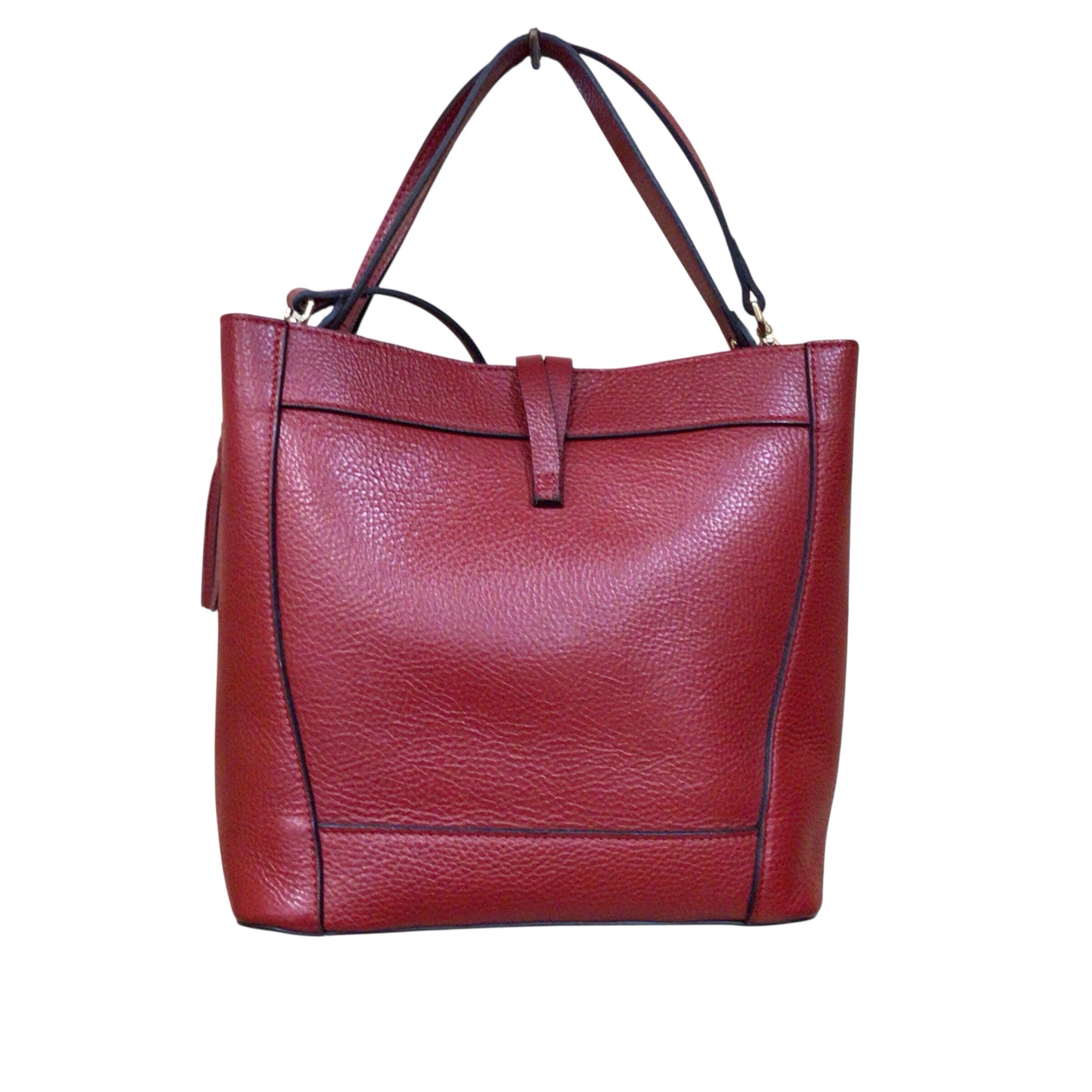 Mario Valentino "Callie" Red Italian Pebbled Leather Shoulder Crossbody Bag