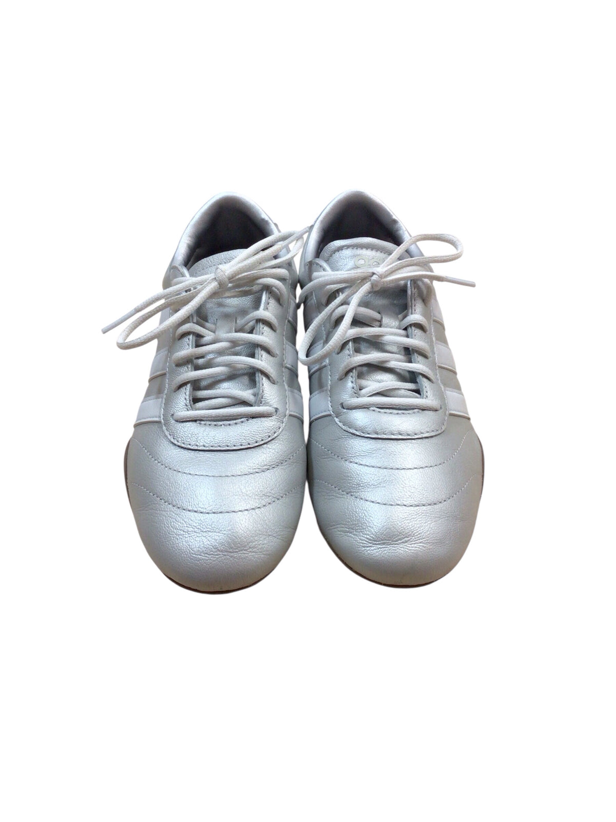 Adidas "Grand Court Lo" Silver Metallic Lace Up Sneakers Women's Size 7