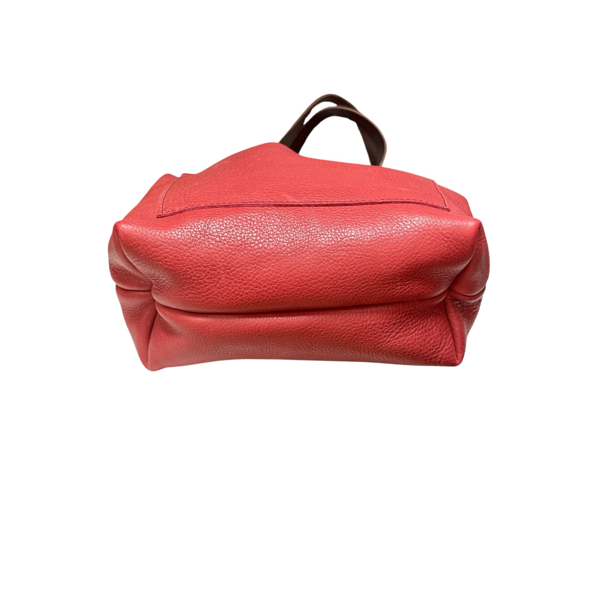 Portland Leather Classic Red Pebbled Leather Tote Bag with Case