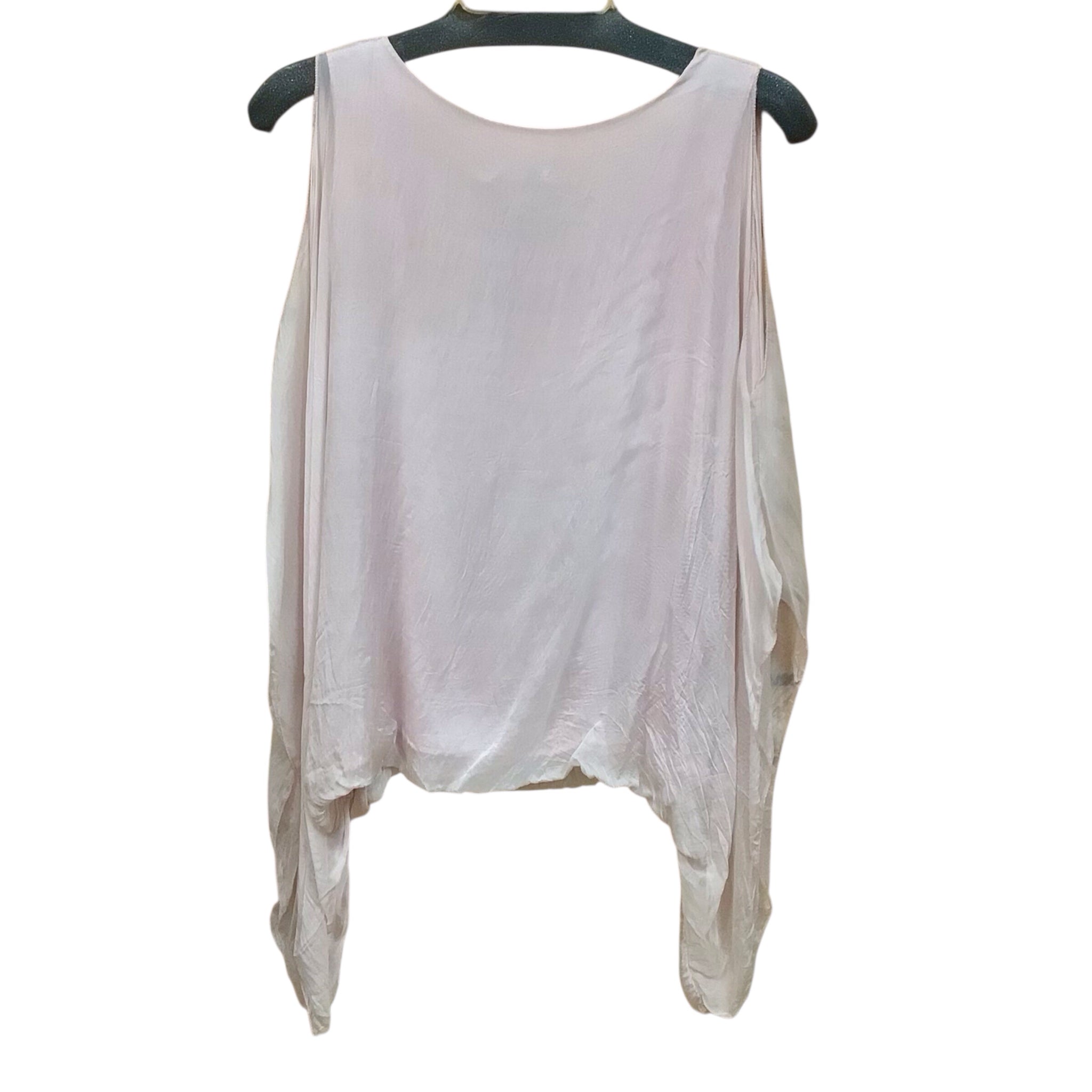 Made in Italy Pink Long Sleeve Cold Shoulder Top Size Medium