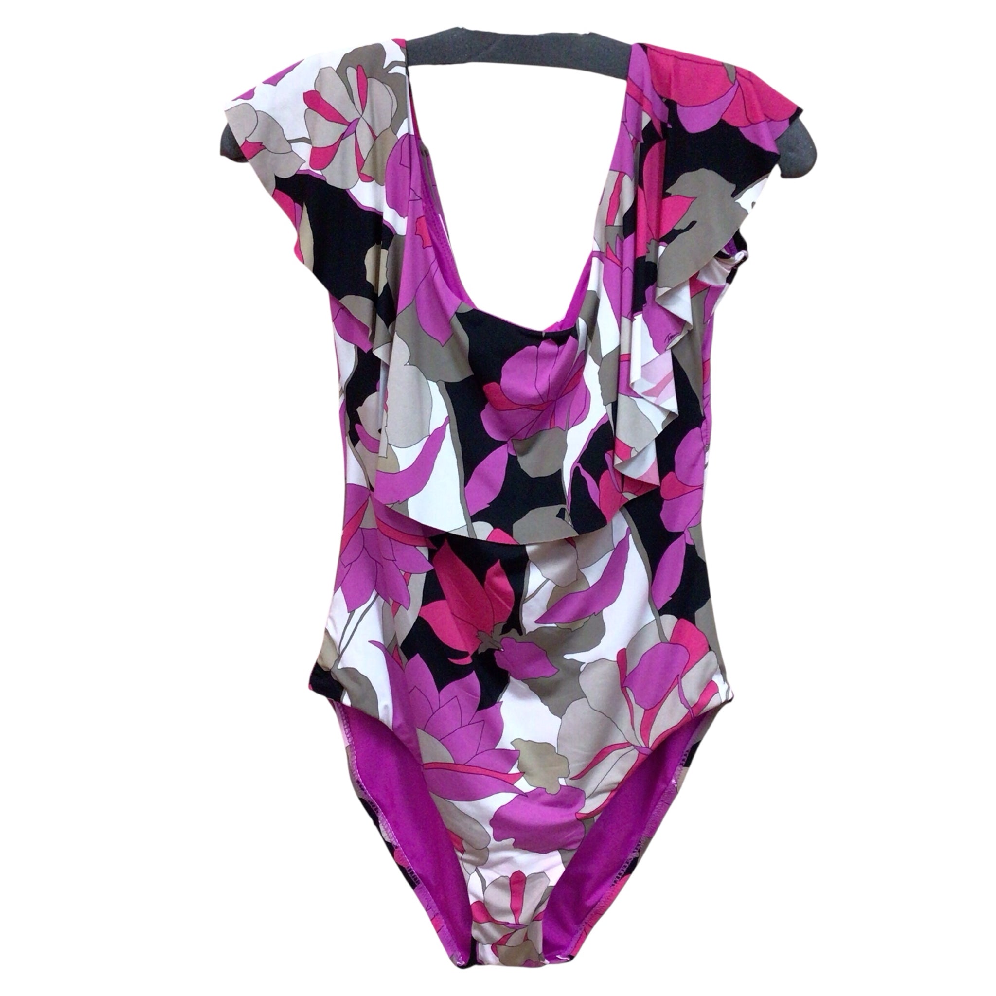 Trina Turk Lynx Gemini Off The Shoulder One Piece Swimsuit Size 10