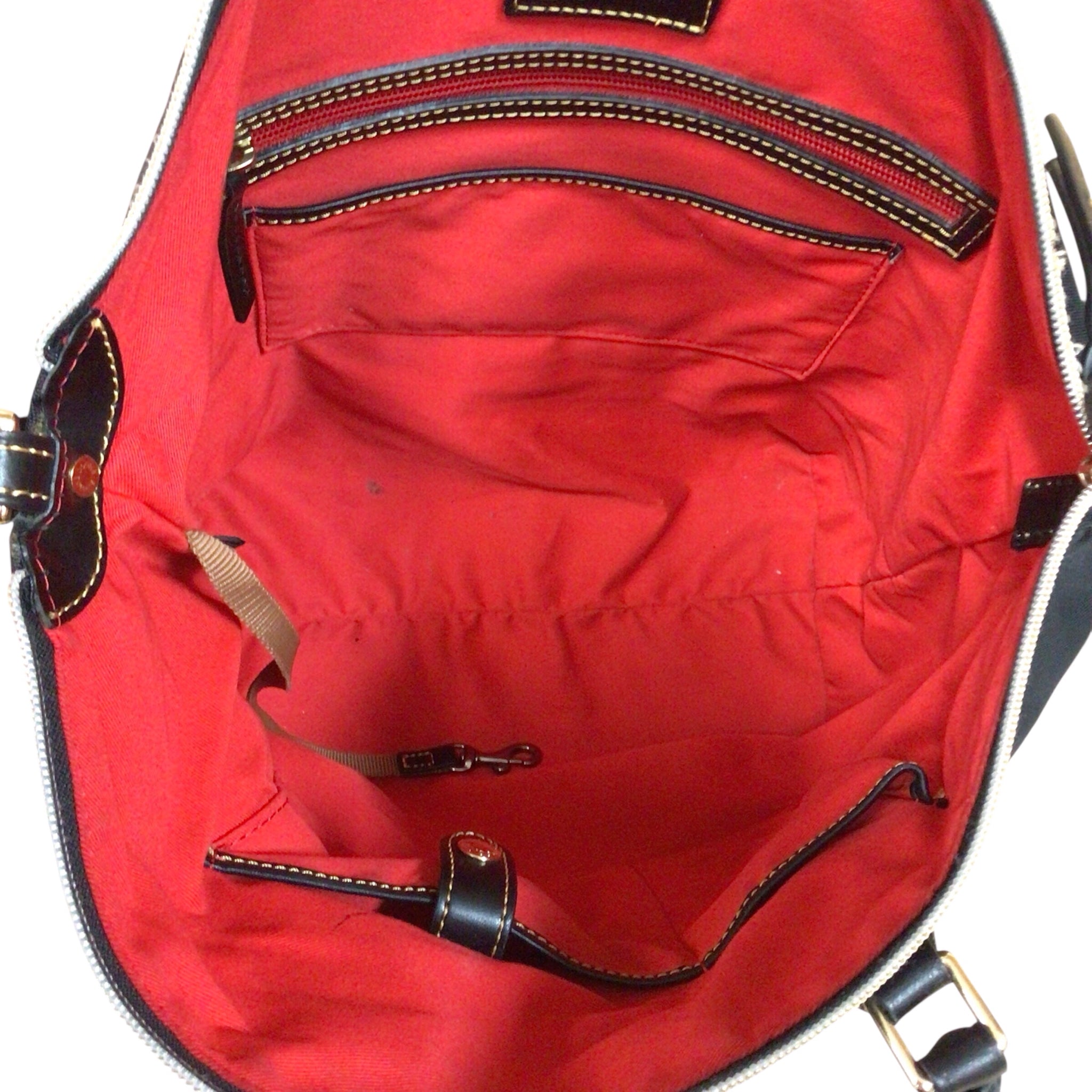 Dooney & Bourke Black Nylon Large Pocket Satchel Crossbody Shoulder Bag